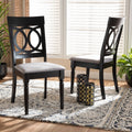 Lucie Modern Grey Fabric And Espresso Brown Wood 2 Pc Dining Chair Set