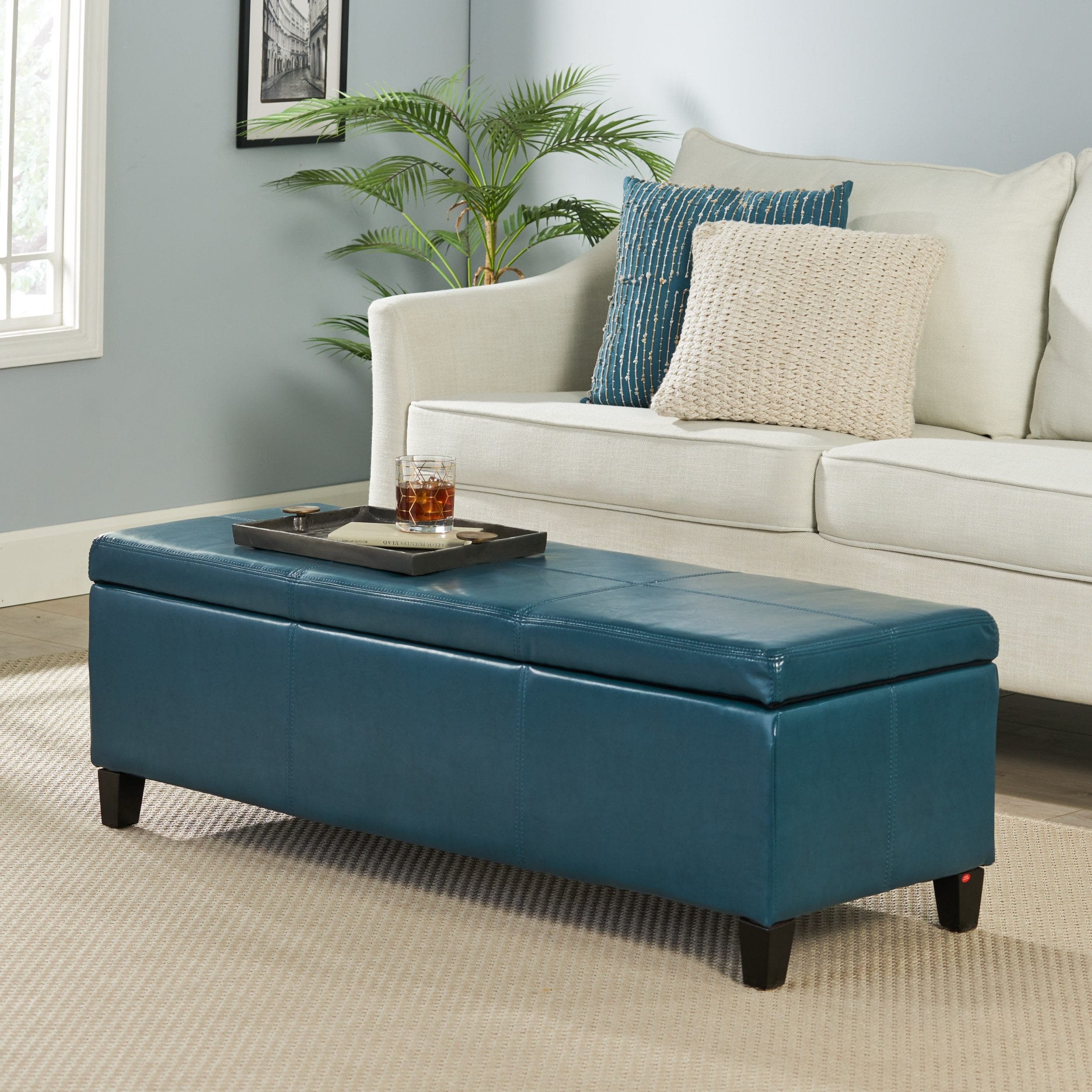 Lucinda Faux Leather Storage Bench