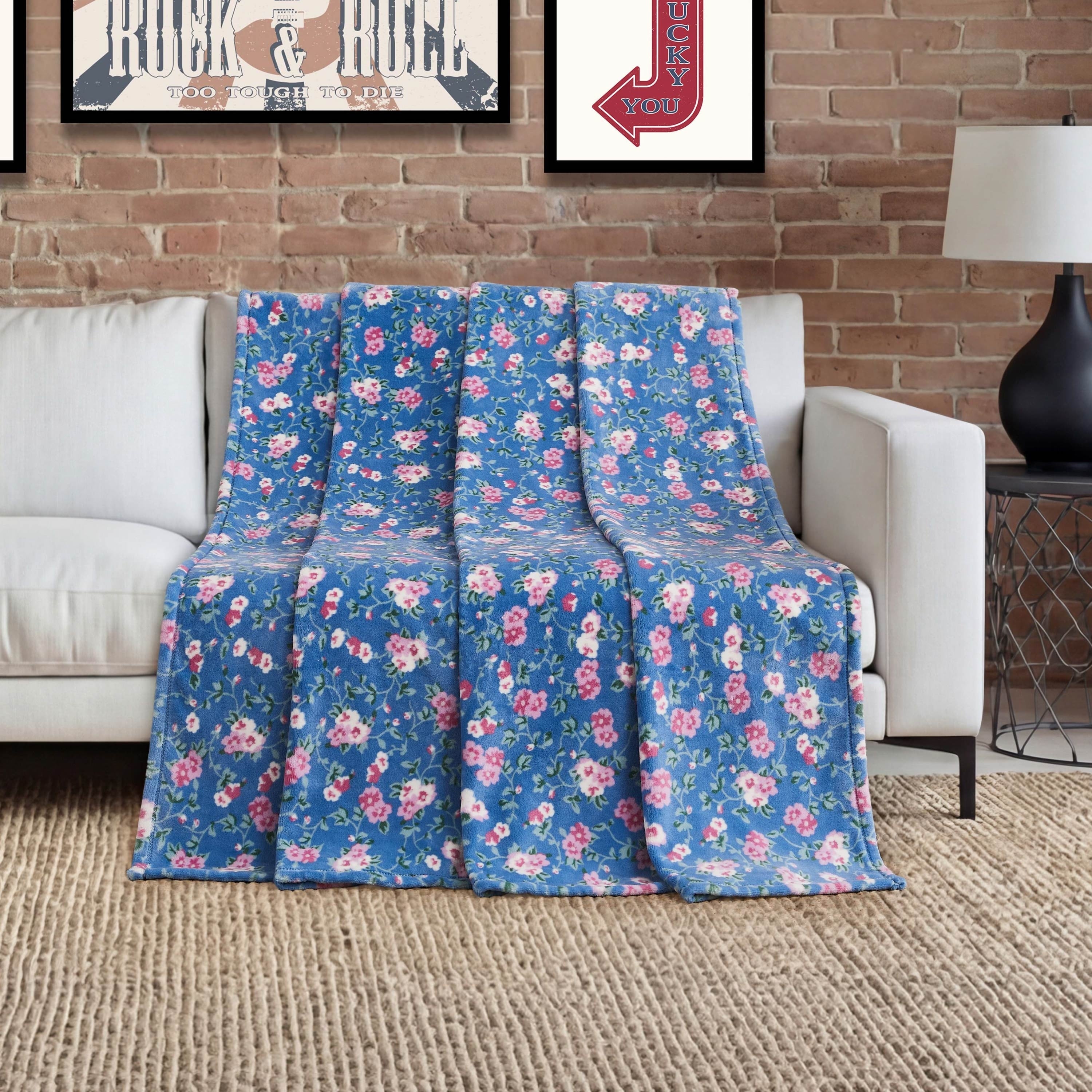 Lucky Brand 90 X 90 Plush Throw Blankets