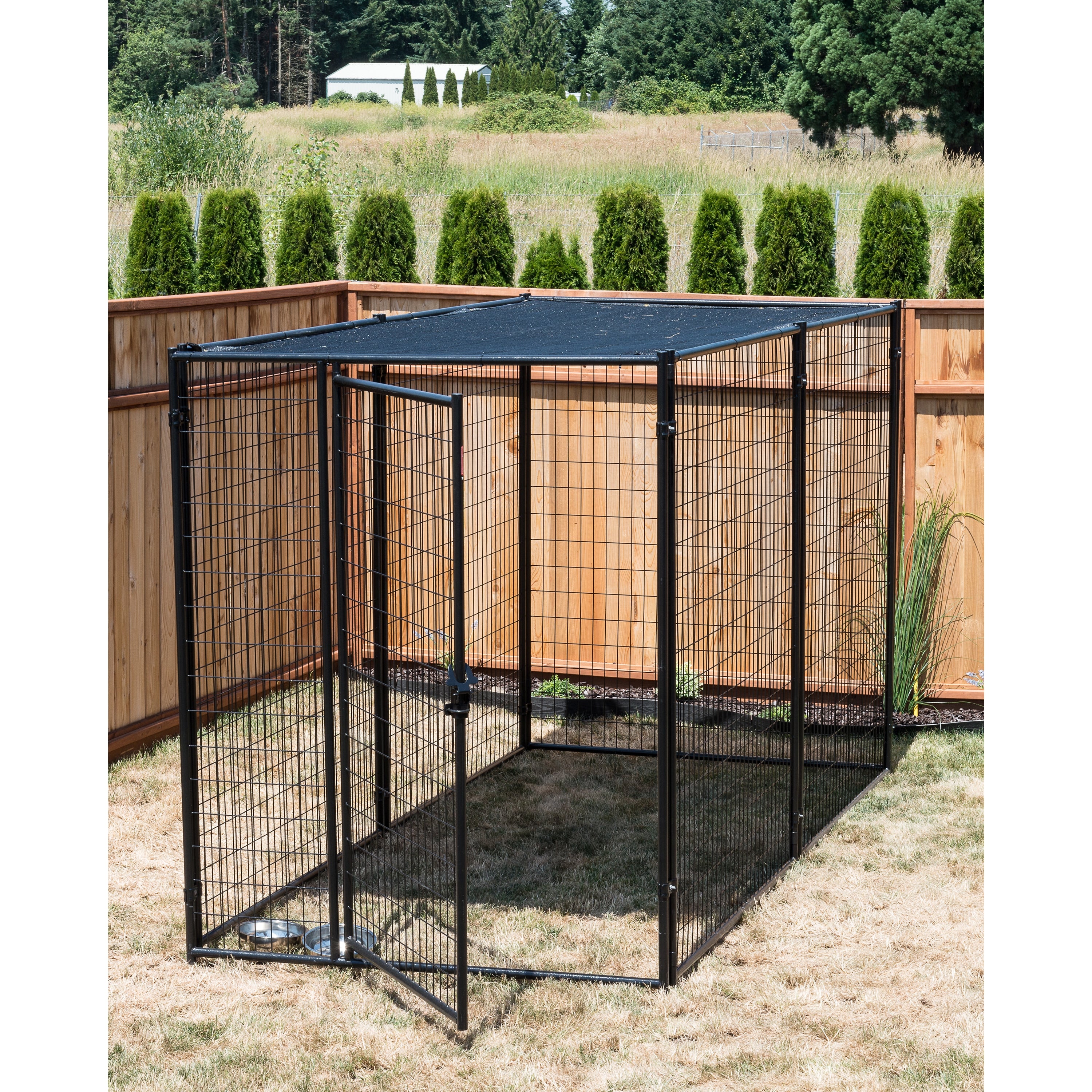 Lucky Dog Modular Kennel With Shade Cloth Roof