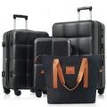 Luggage Sets 4 Piece Abs Durable Suitcase With Travel Bag Cup Holder Abs Hard Shell Luggage With Spinner Wheels
