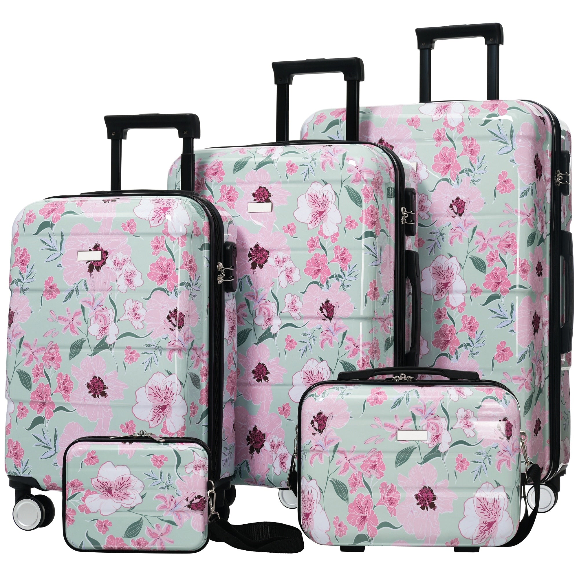 Luggage Sets New Model Pc 5Pcs Hardside Lightweight Durable 20In 24In 28In Suitcases With 8 14 Cases With Lock Spinner Wheels