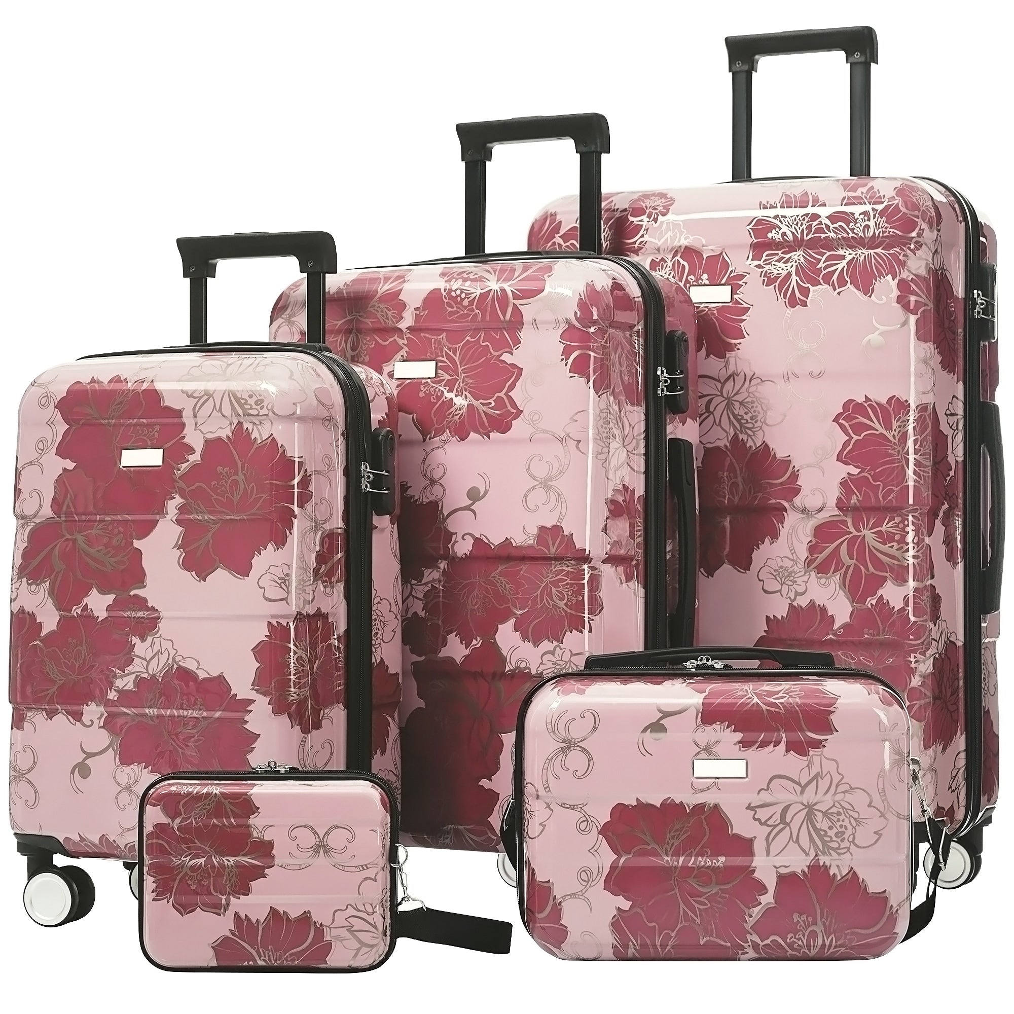 Luggage Sets New Model Pc 5Pcs Hardside Lightweight Durable 20In 24In 28In Suitcases With Lock Spinner Wheels