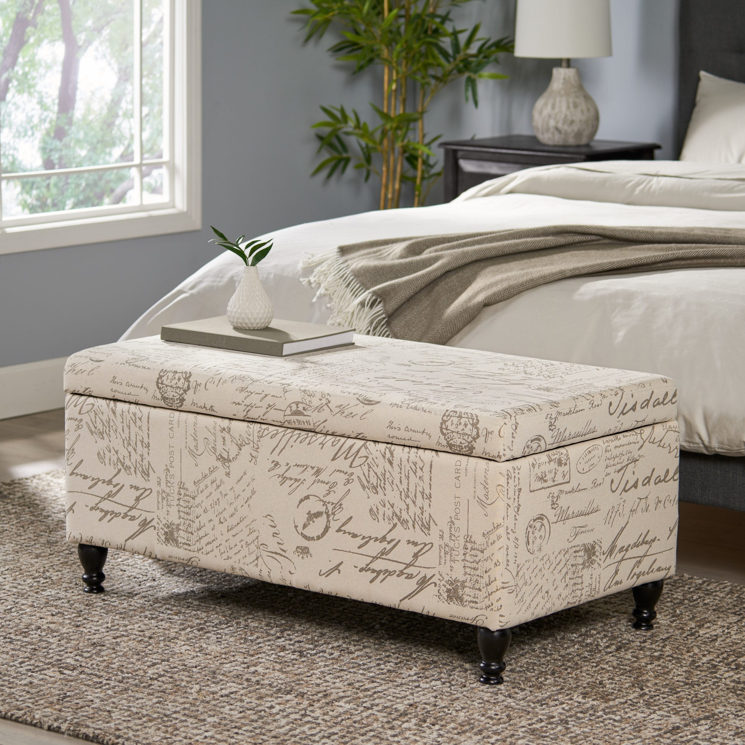 Luke Fabric Storage Ottoman Bench By Christopher Knight Home