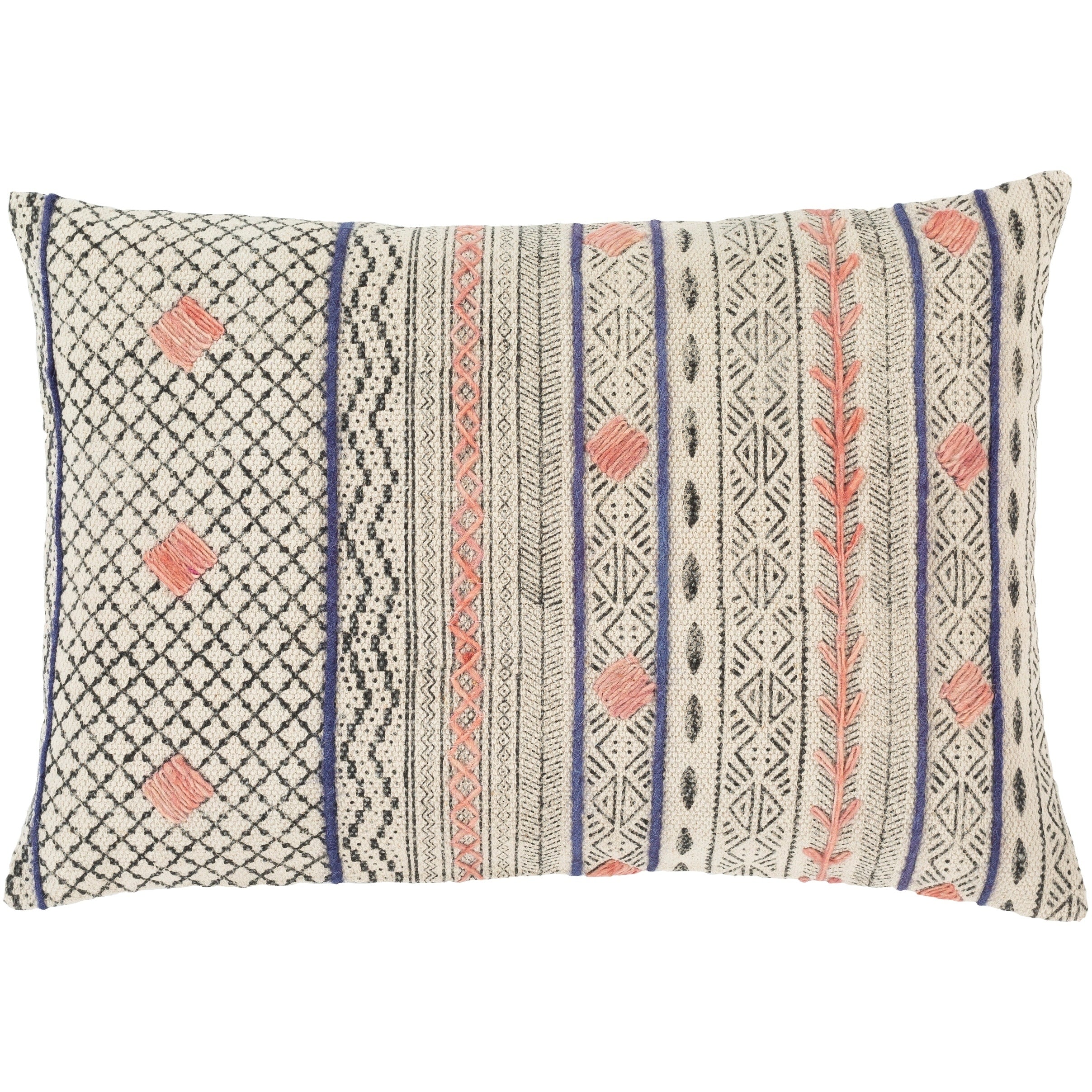 Lukina Global Block Print 16X24 Inch Lumbar Throw Pillow