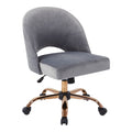 Osp Home Furnishings Lula Office Chair With Rose Gold Base