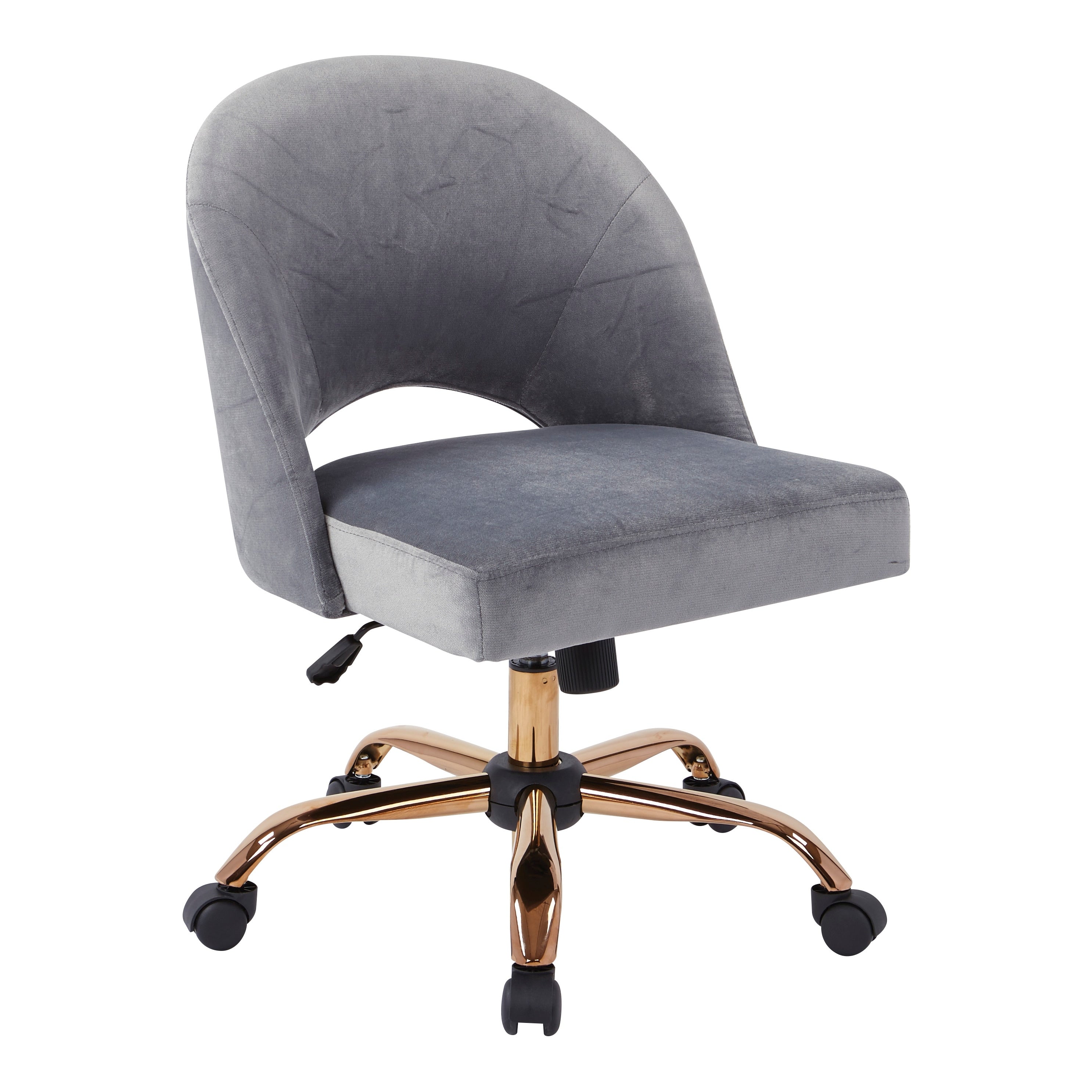 Osp Home Furnishings Lula Office Chair With Rose Gold Base