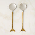 Lula Stainless Steel and Brass Cheese Knives Set of 2