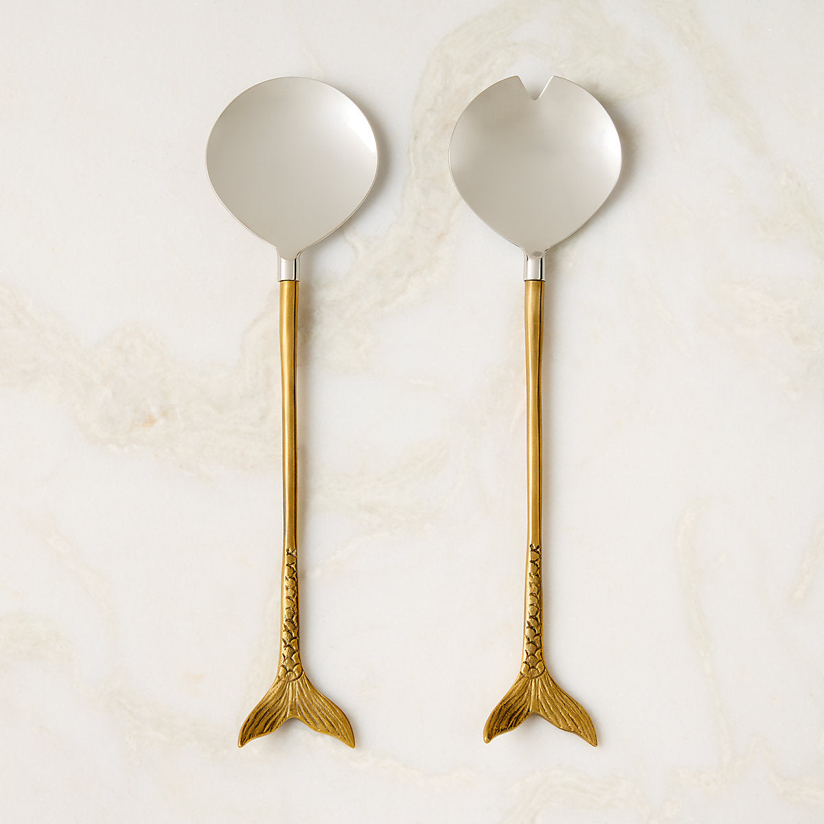Lula Stainless Steel and Brass Cheese Knives Set of 2