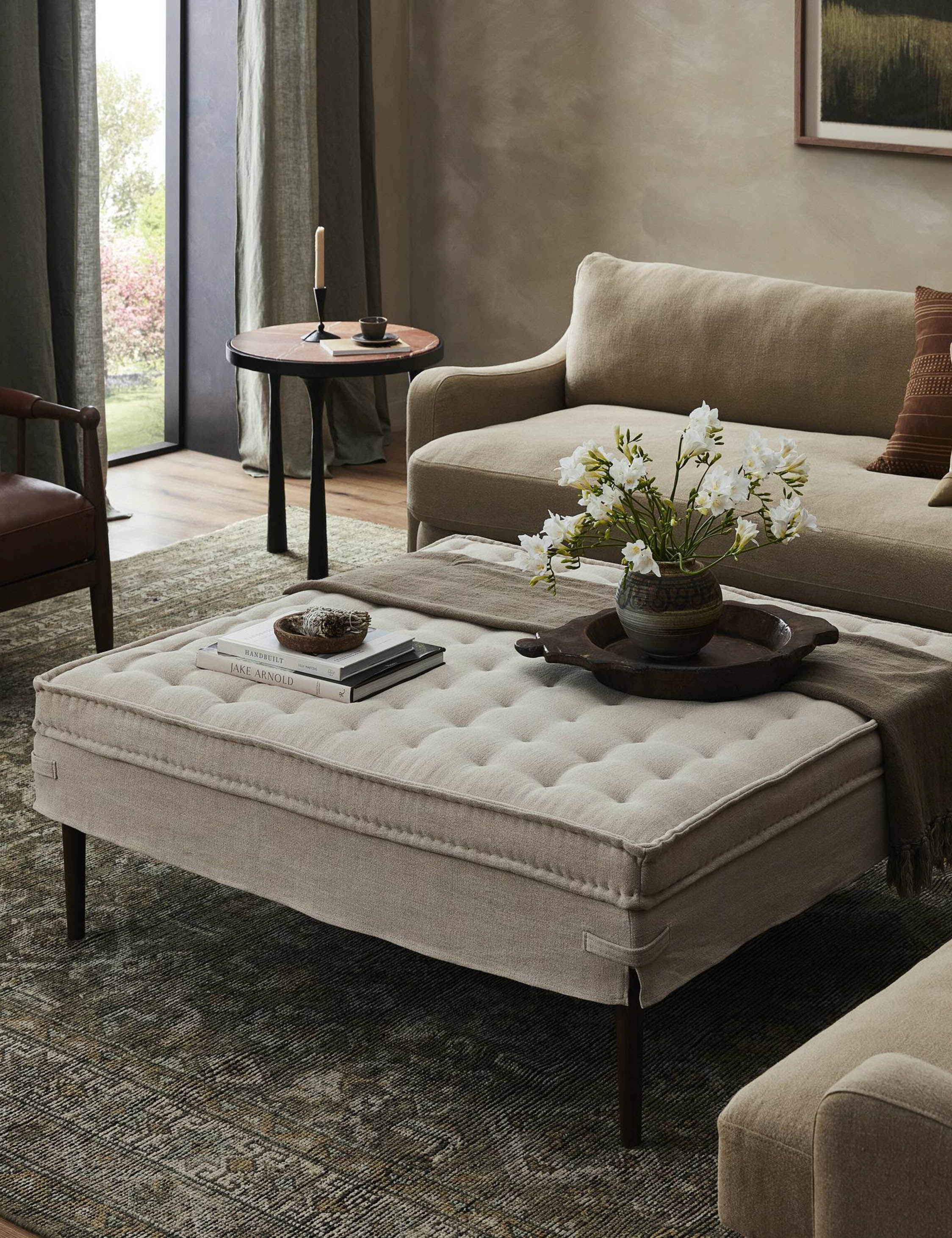 Cole Coffee Table Ottoman by Amber Lewis x Four Hands