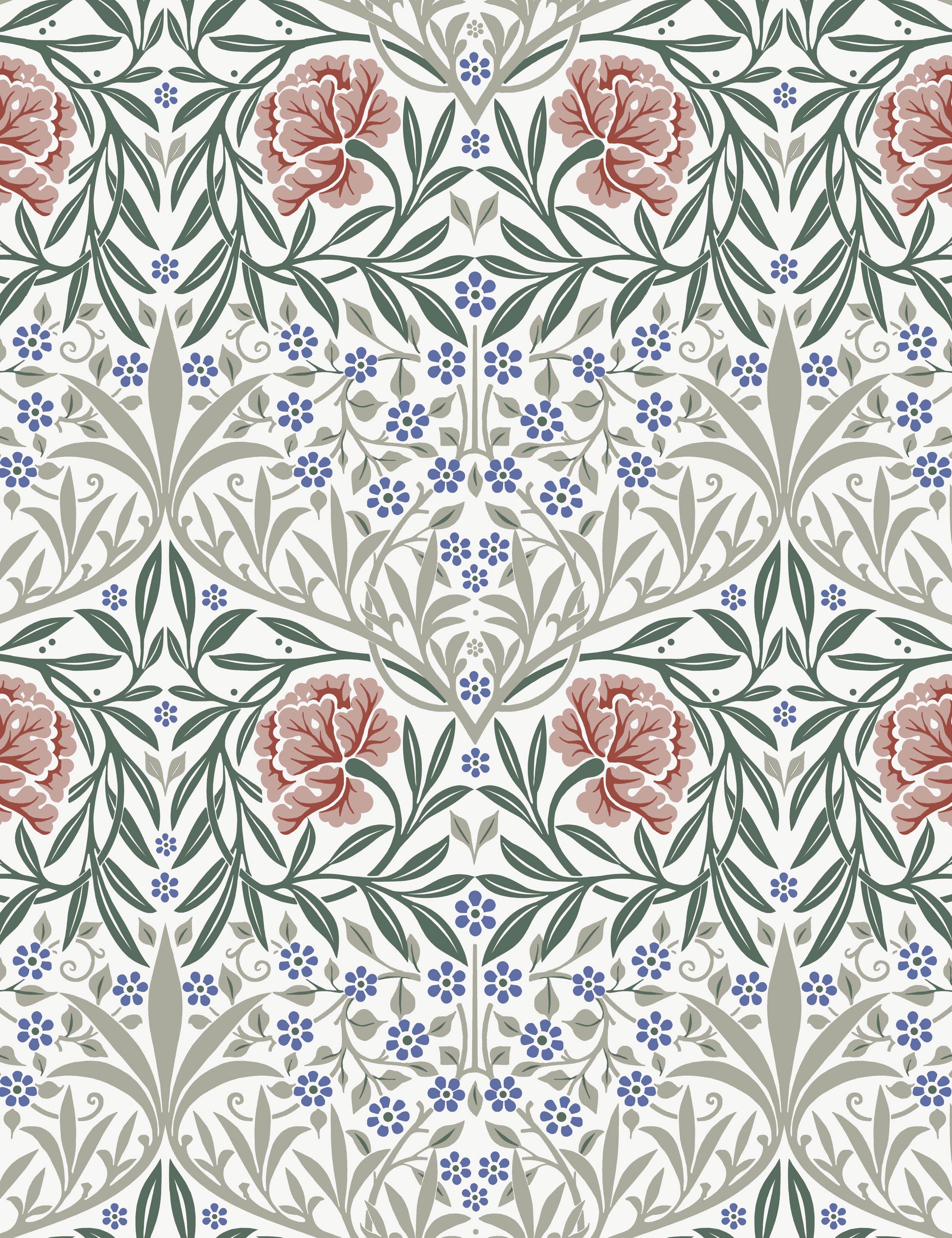 Oxford Union Wallpaper Swatch by Morris & Co. , Pink