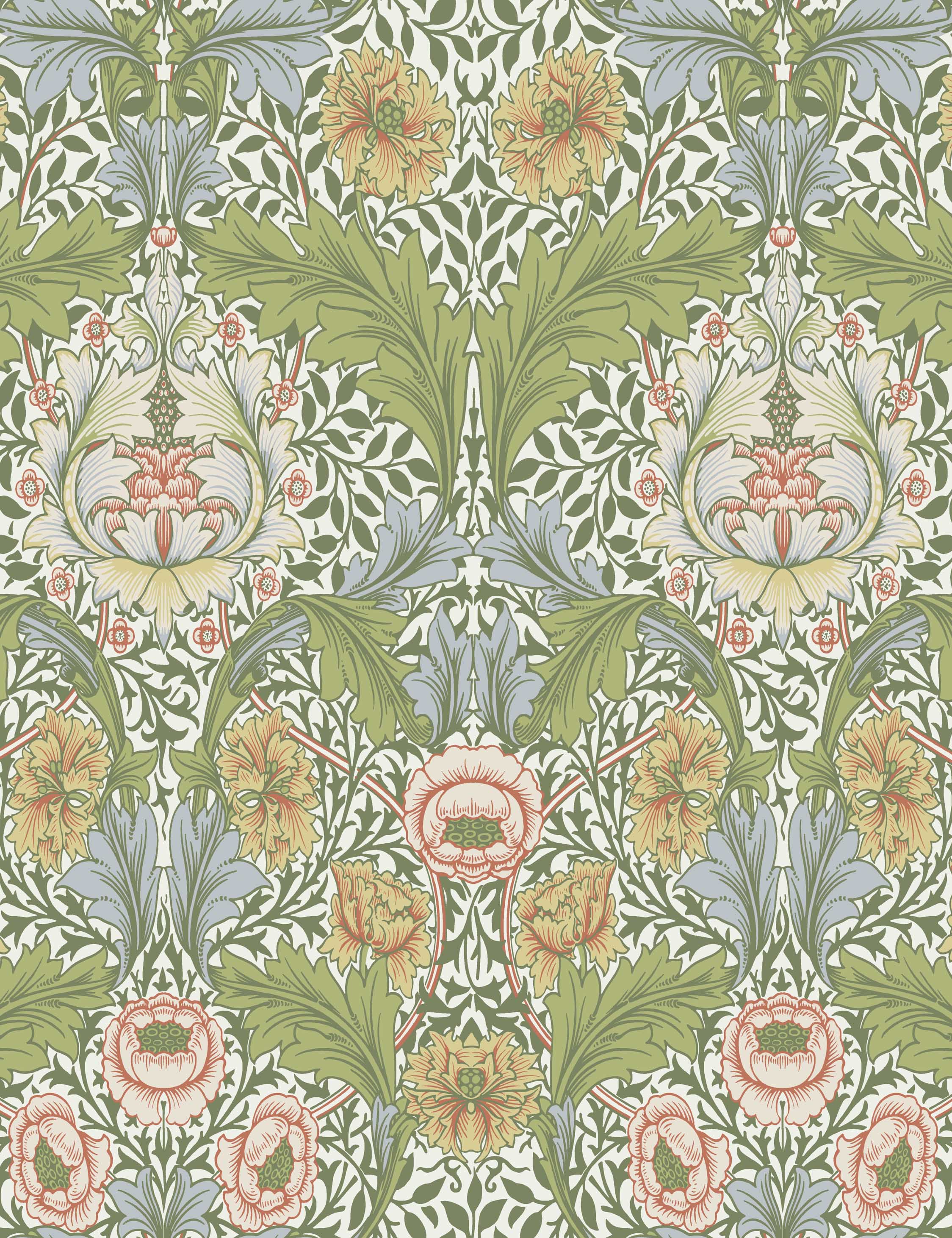Myrtle Wallpaper Swatch by Morris & Co. , Green
