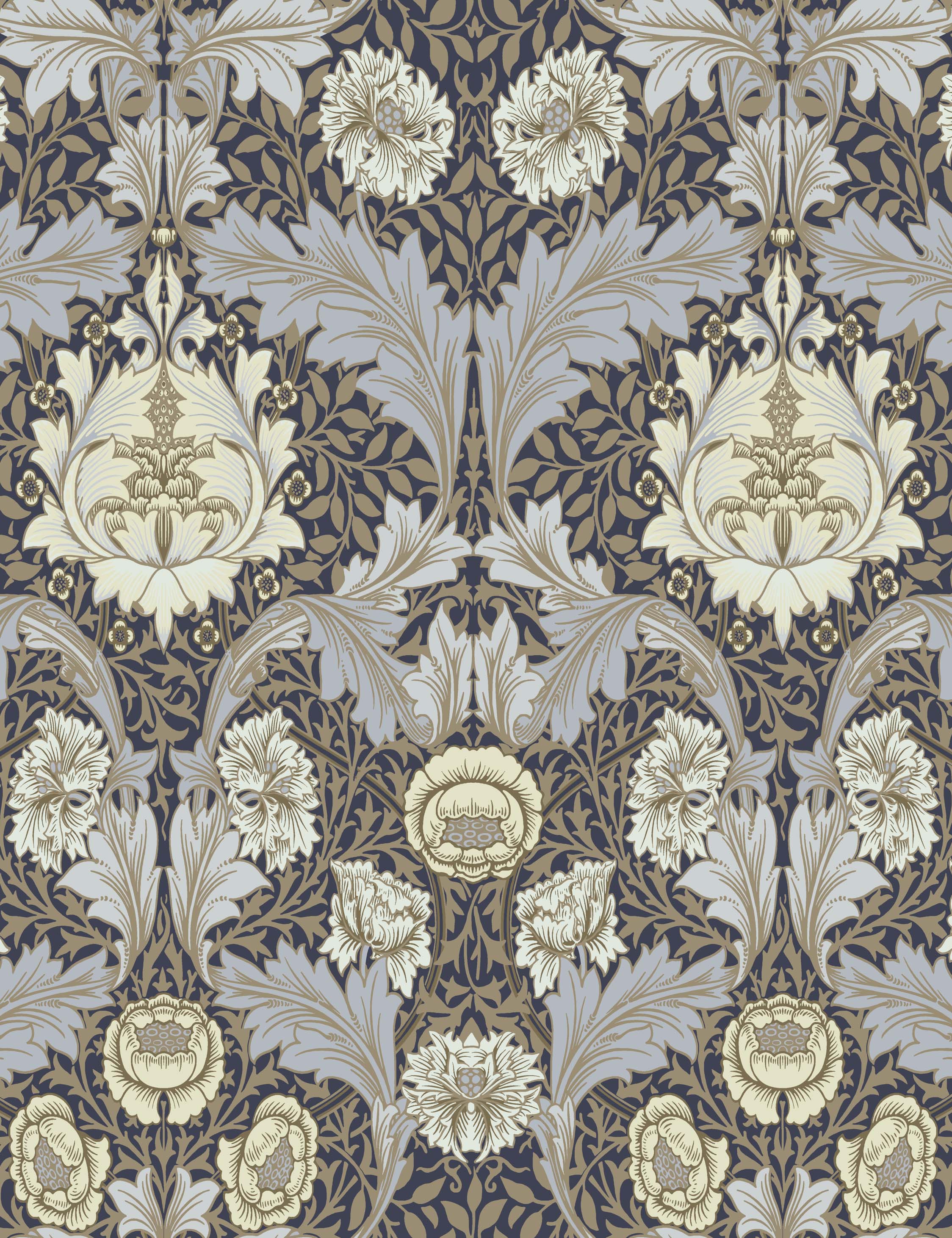 Myrtle Wallpaper Swatch by Morris & Co. , Blue