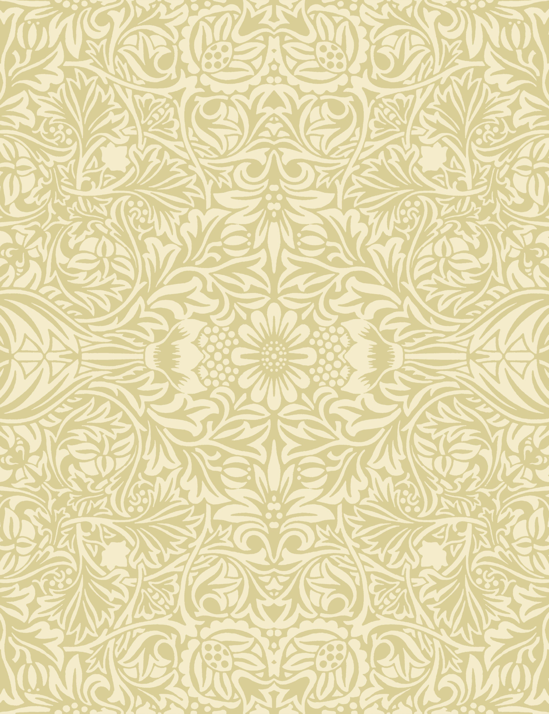 Ceiling Wallpaper Swatch by Morris & Co. , Yellow