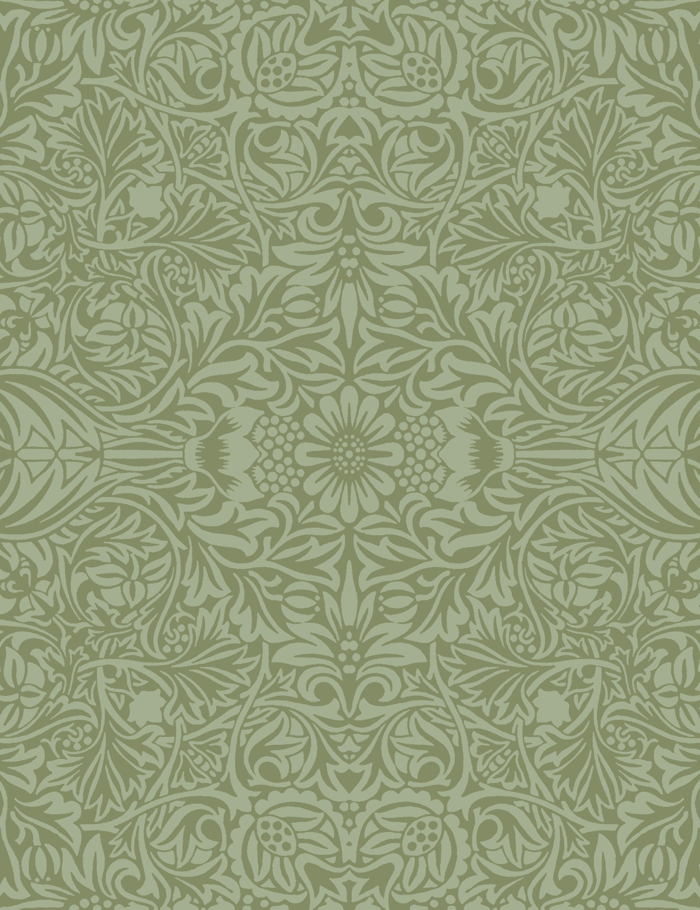 Ceiling Wallpaper Swatch by Morris & Co. , Green
