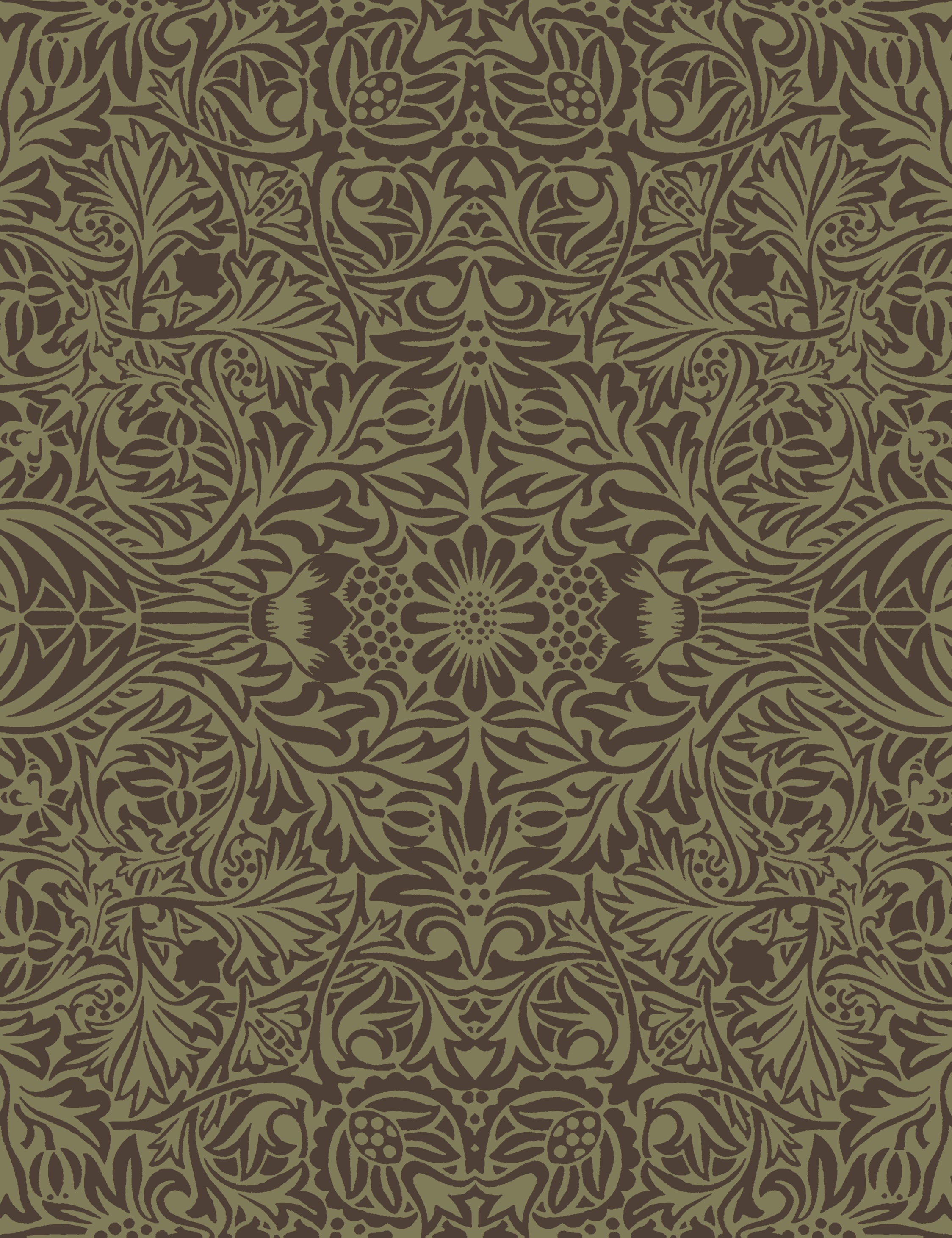 Ceiling Wallpaper Swatch by Morris & Co. , Brown