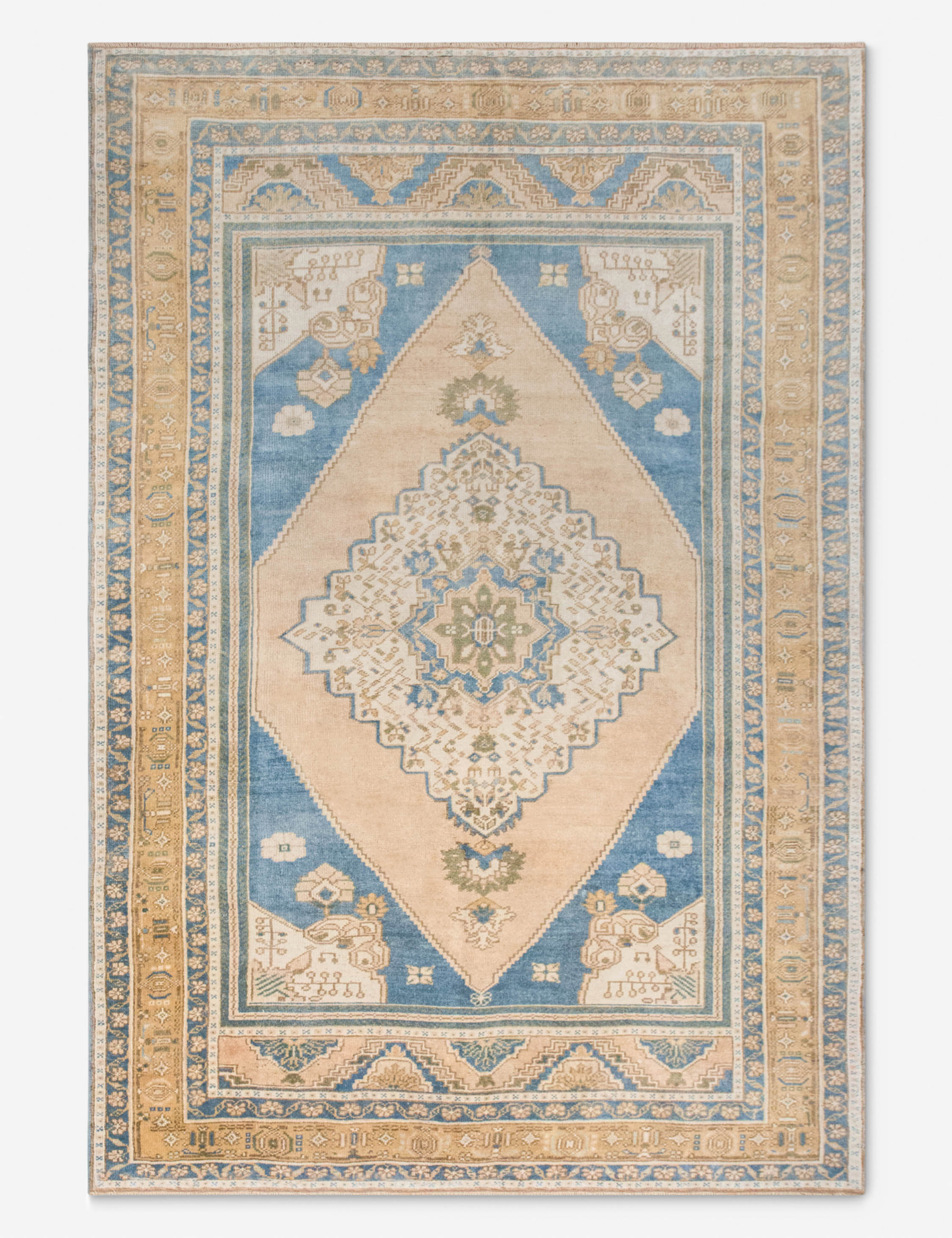 Vintage Turkish Hand-Knotted Wool Rug No. 536, 5'7in x 8'3in
