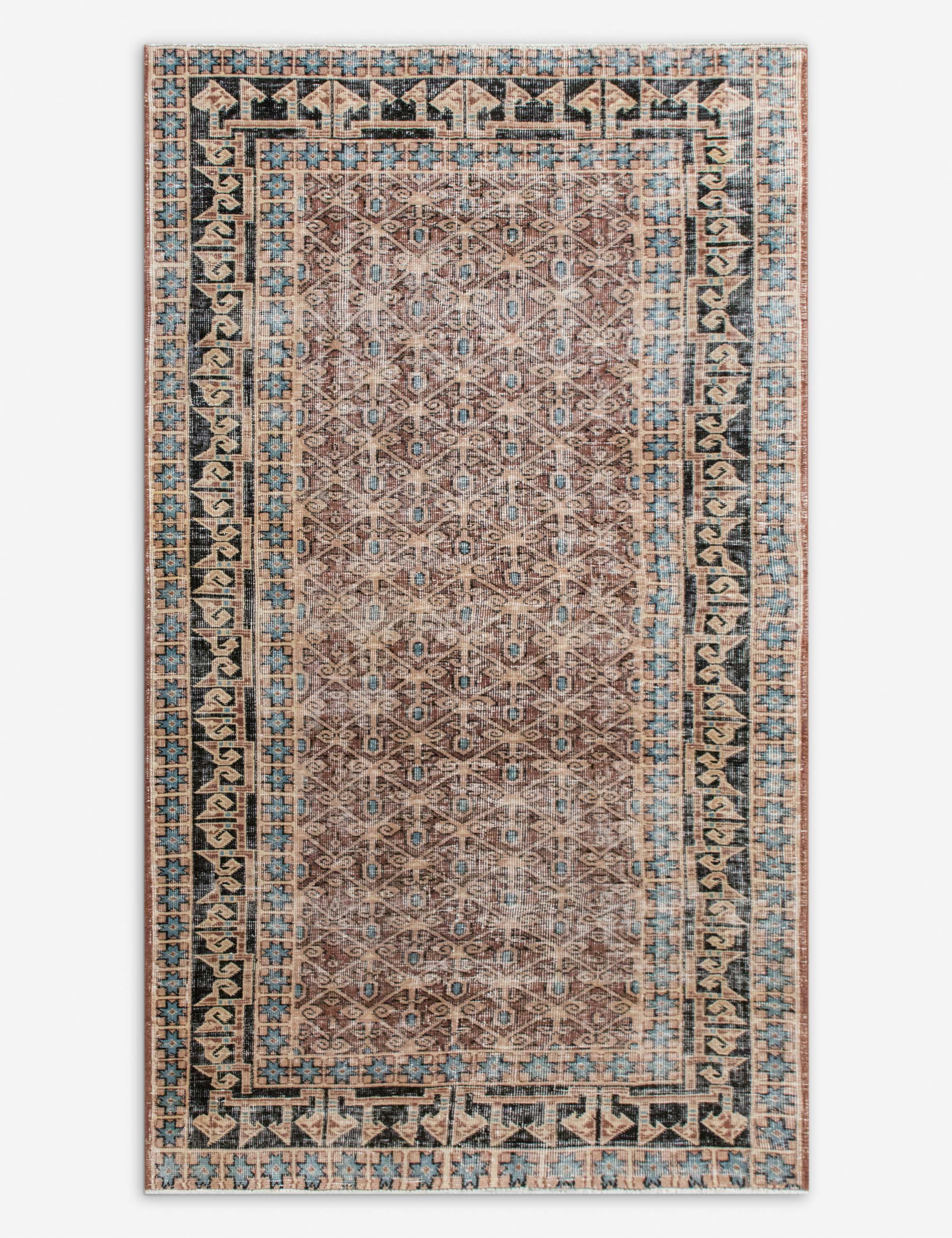 Vintage Turkish Hand-Knotted Wool Rug No. 549, 4' x 6'9in