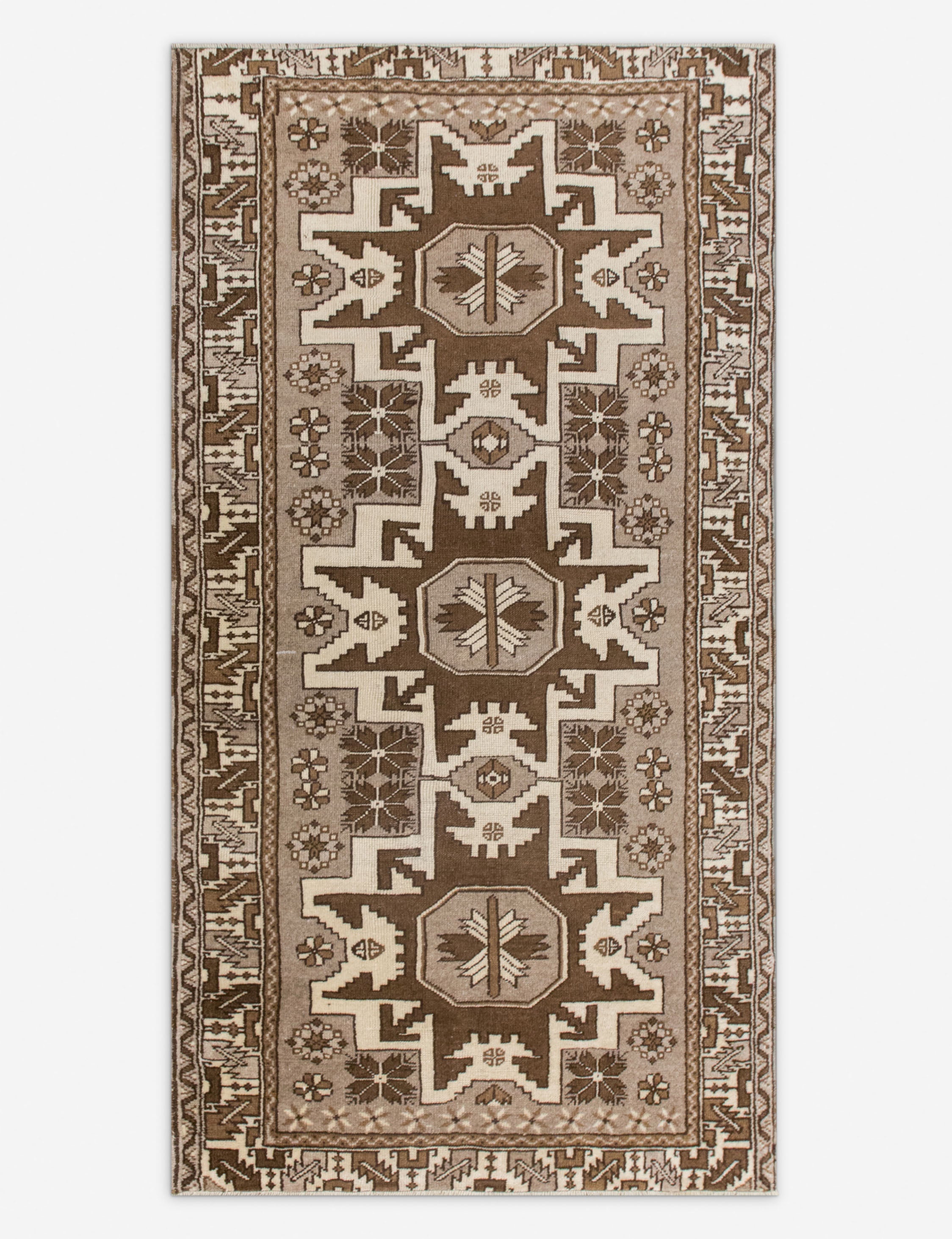 Vintage Turkish Hand-Knotted Wool Rug No. 553, 3'4in x 6'3in