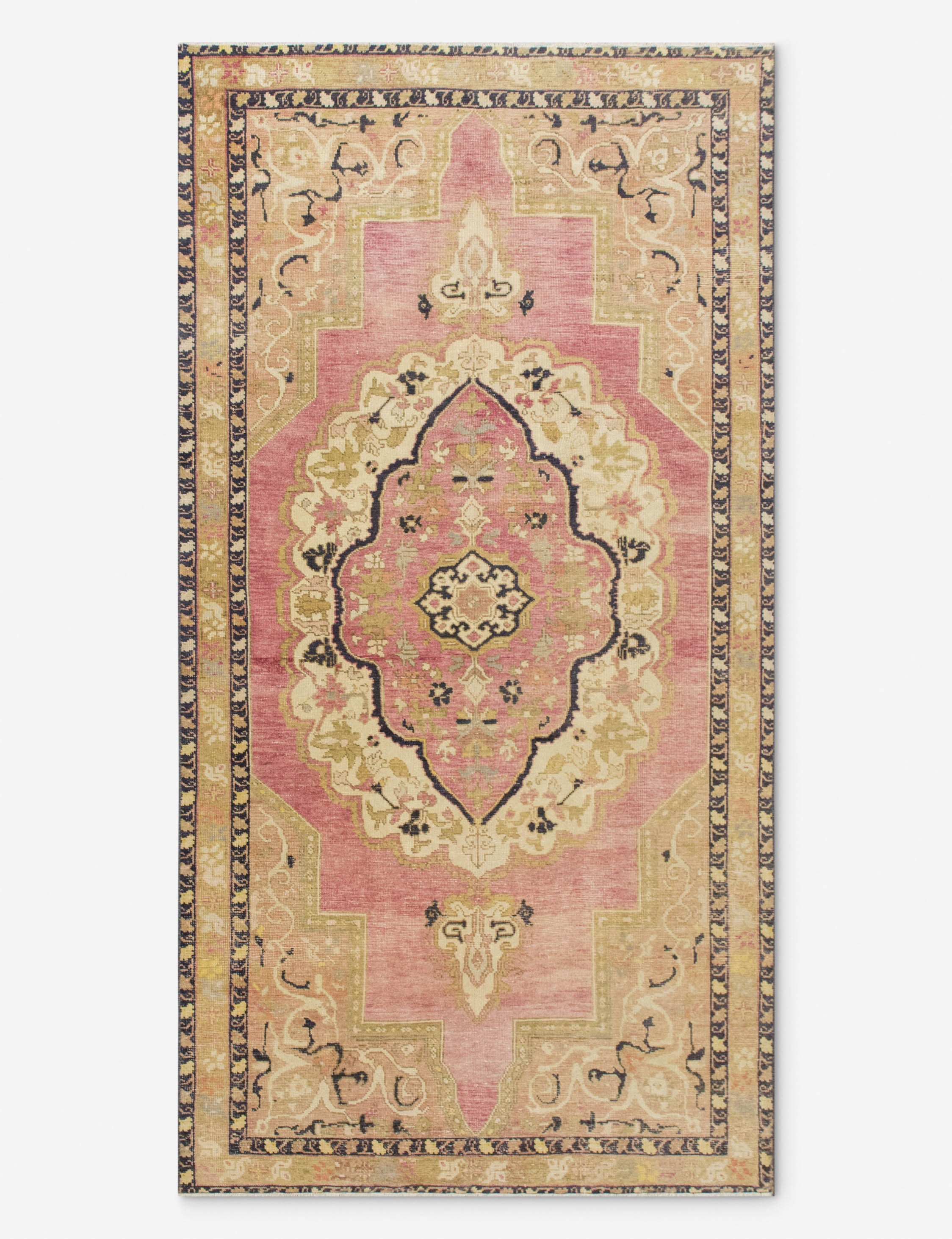 Vintage Turkish Hand-Knotted Wool Rug No. 557, 4'5in x 8'9in