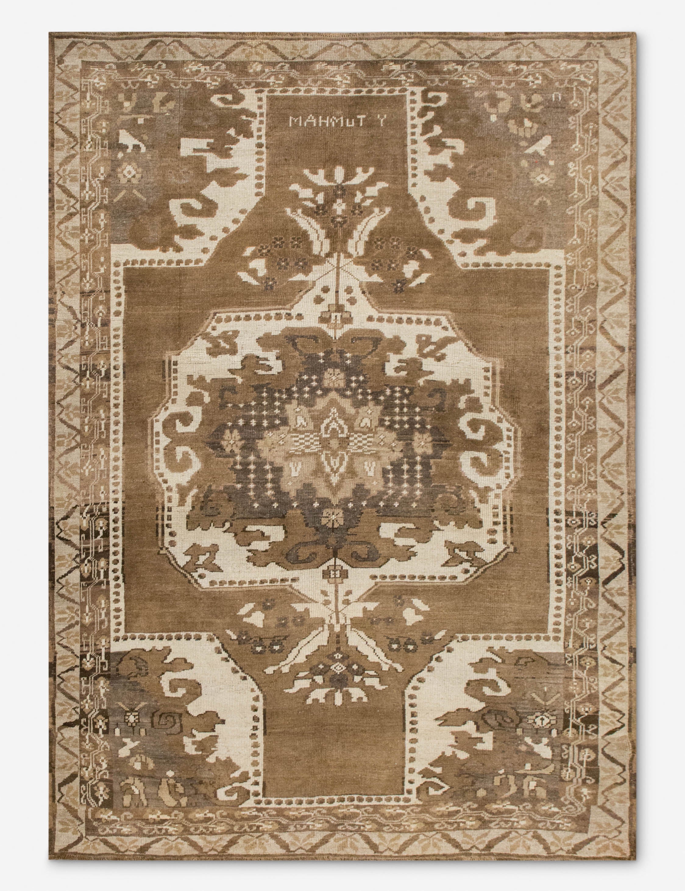 Vintage Turkish Hand-Knotted Wool Rug No. 560, 7'11in x 9'7in