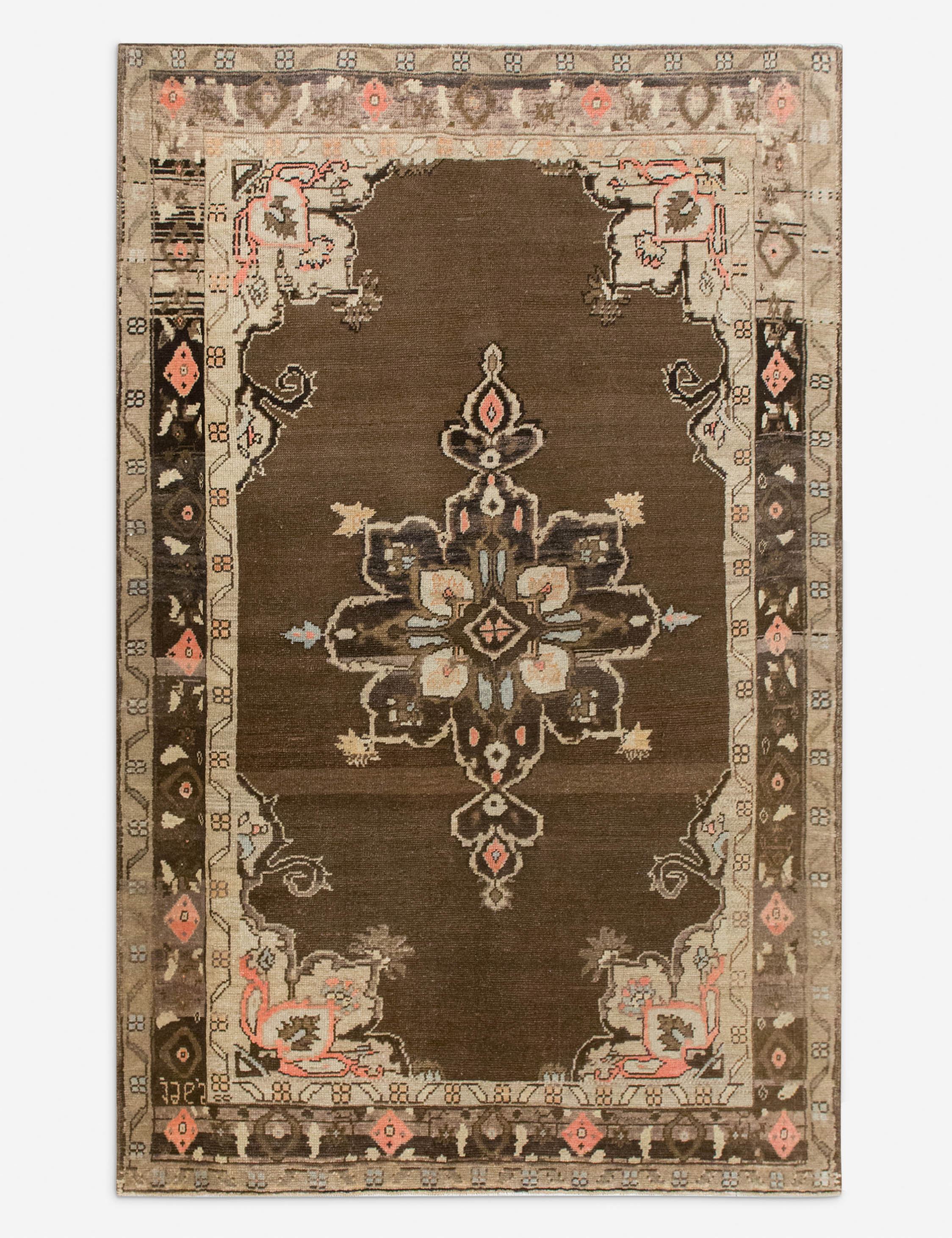 Vintage Turkish Hand-Knotted Wool Rug No. 561, 4'8in x 7'5in