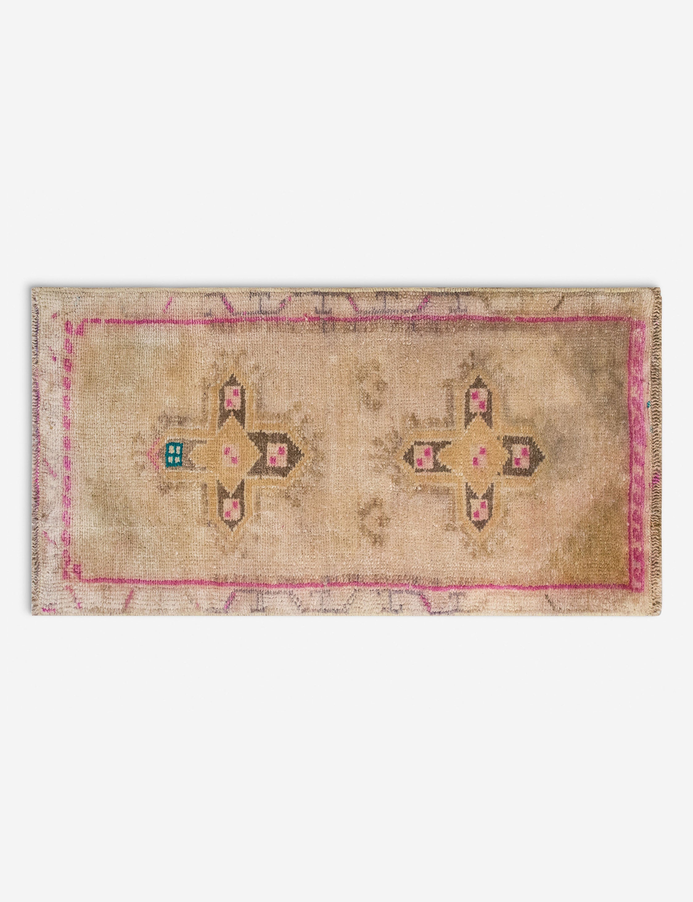 Vintage Turkish Hand-Knotted Wool Mini Rug No. 309, 1'4in x 3'