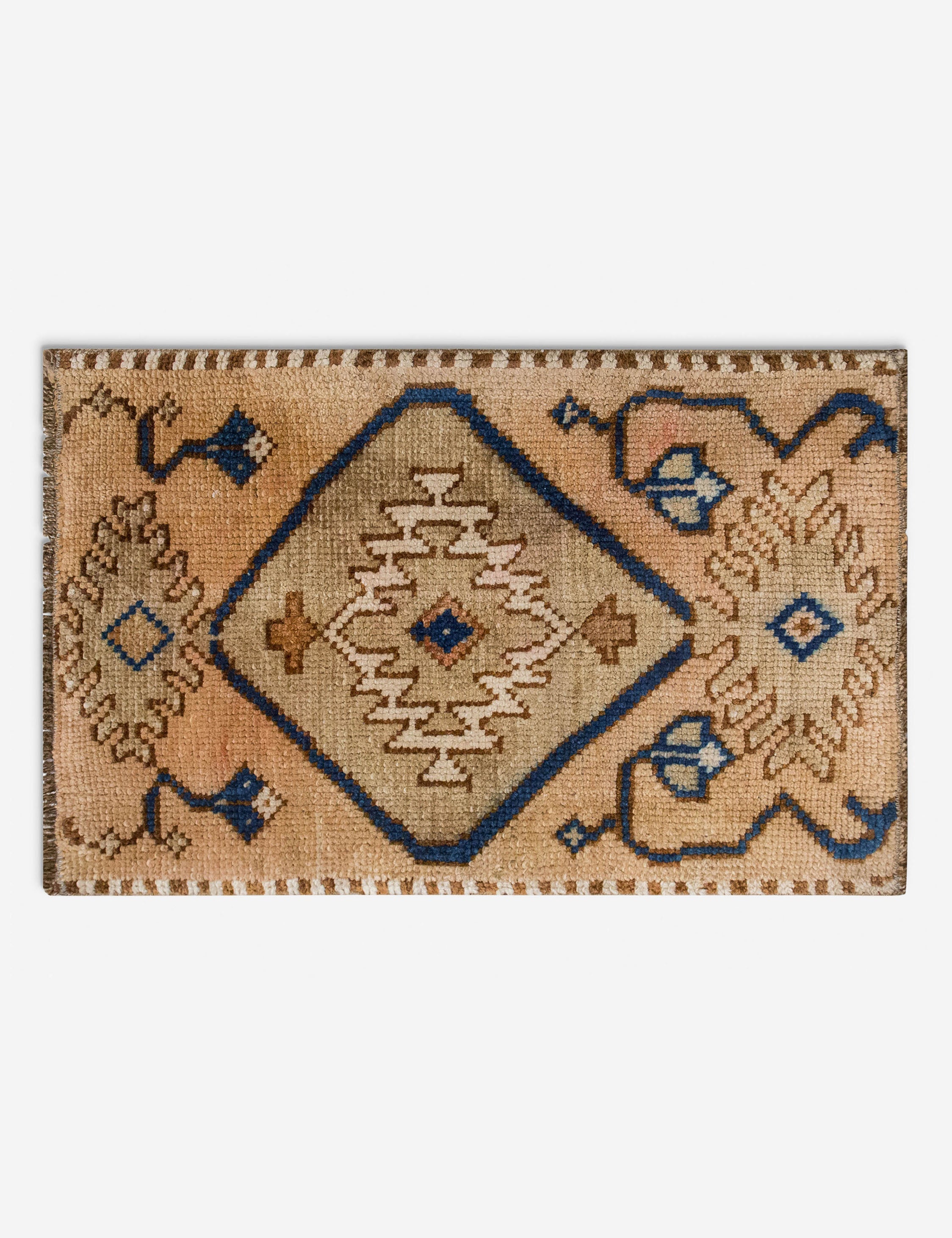 Vintage Turkish Hand-Knotted Wool Mini Rug No. 310, 1'5in x 2'2in