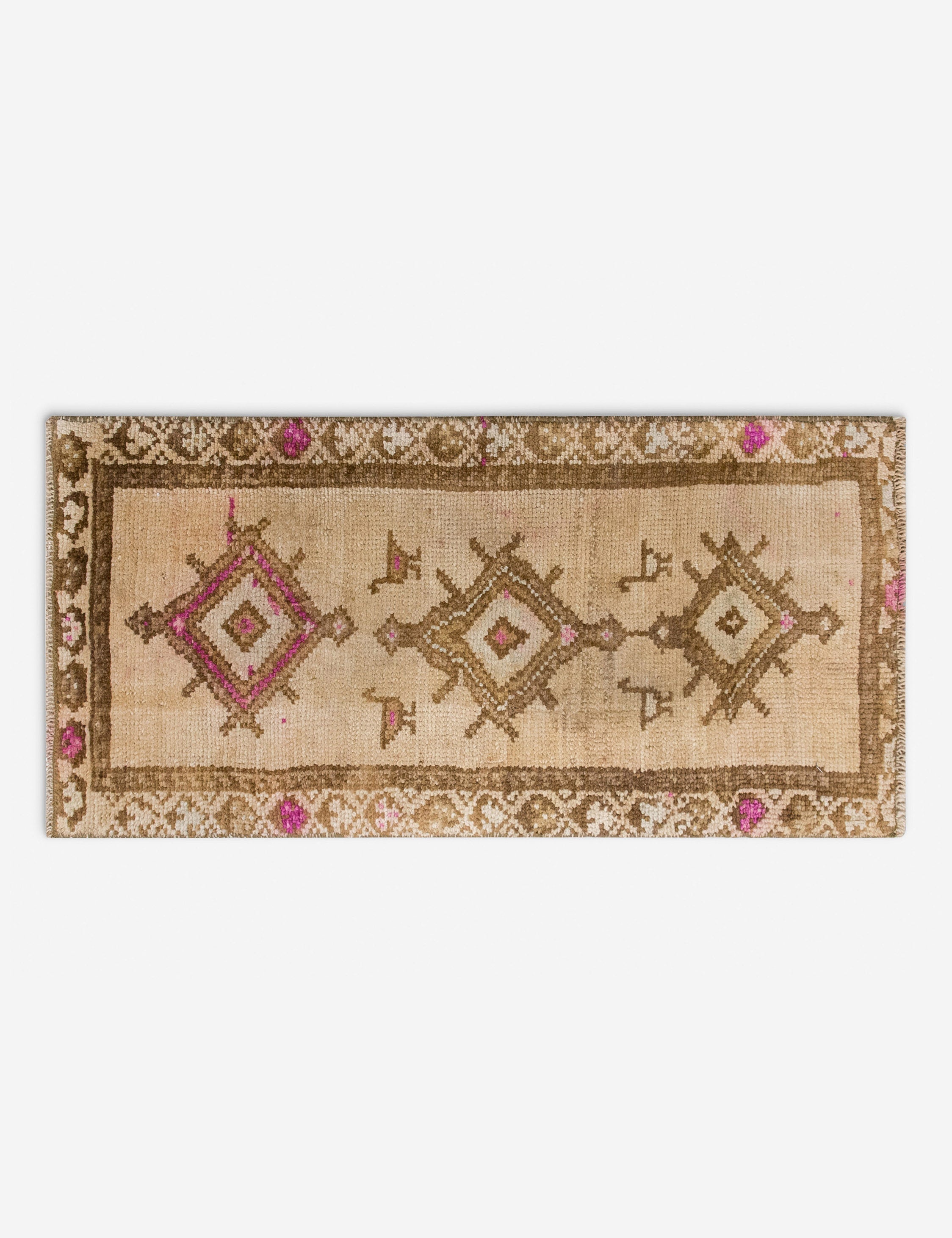 Vintage Turkish Hand-Knotted Wool Mini Rug No. 311, 1'5in x 3'2in
