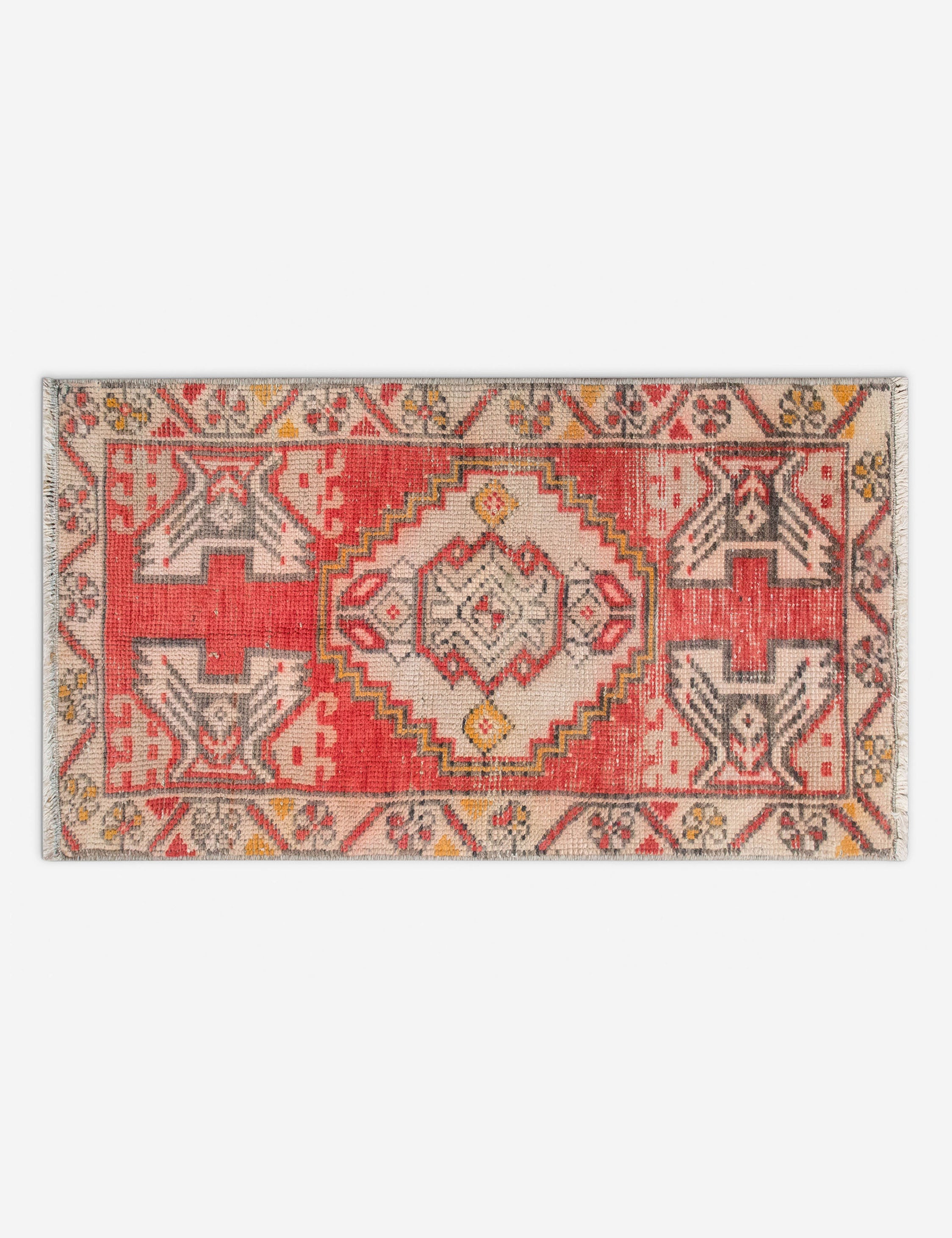 Vintage Turkish Hand-Knotted Wool Mini Rug No. 312, 1'5in x 3'2in