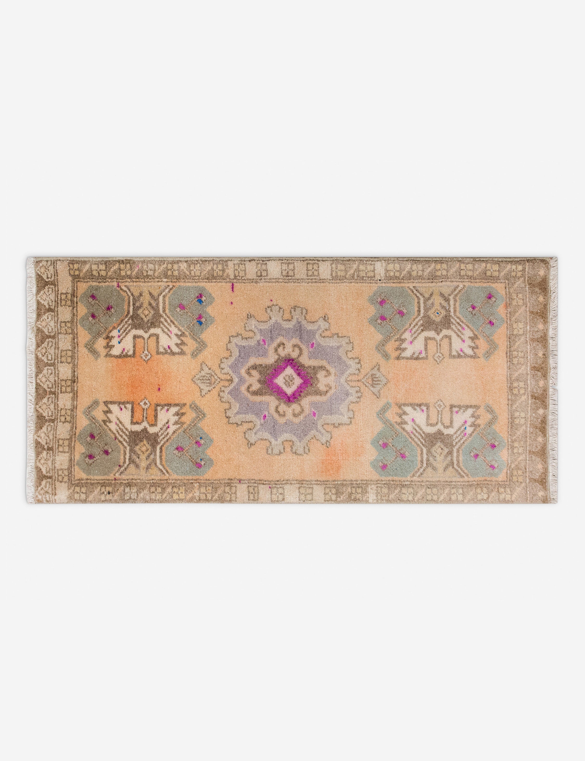 Vintage Turkish Hand-Knotted Wool Mini Rug No. 313, 1'5in x 3'5in