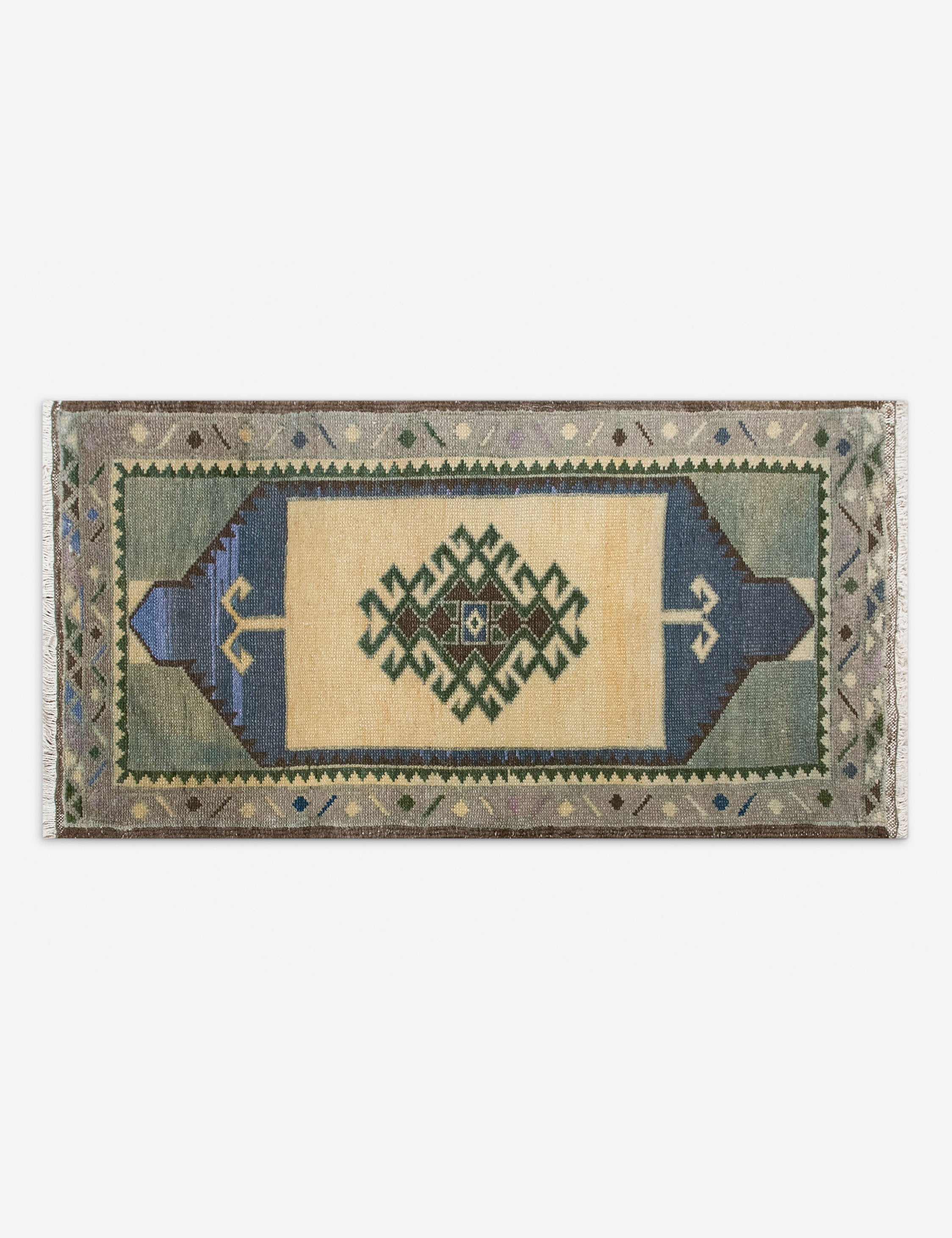 Vintage Turkish Hand-Knotted Wool Mini Rug No. 316, 1'6in x 3'2in
