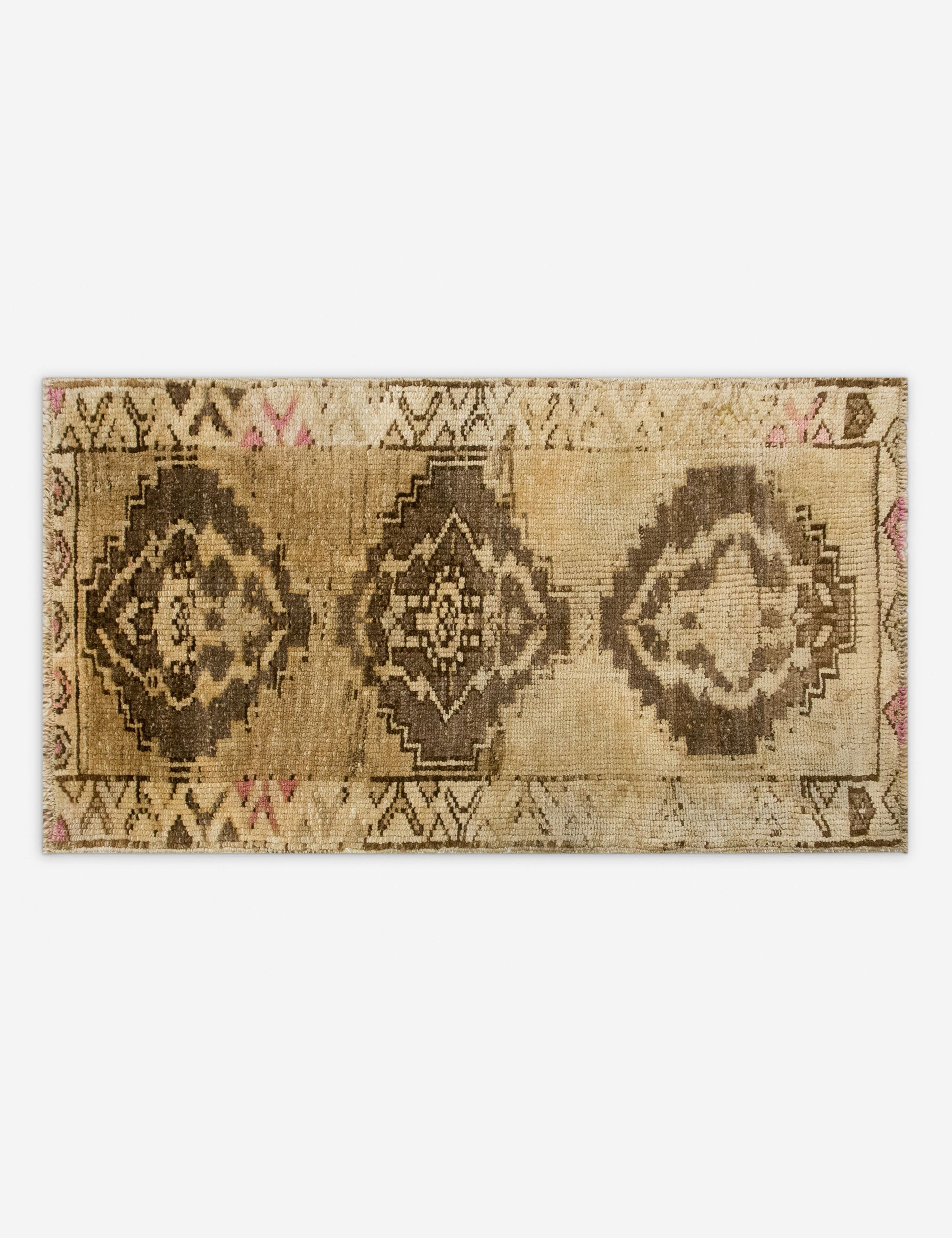 Vintage Turkish Hand-Knotted Wool Mini Rug No. 319, 1'6in x 3'1in