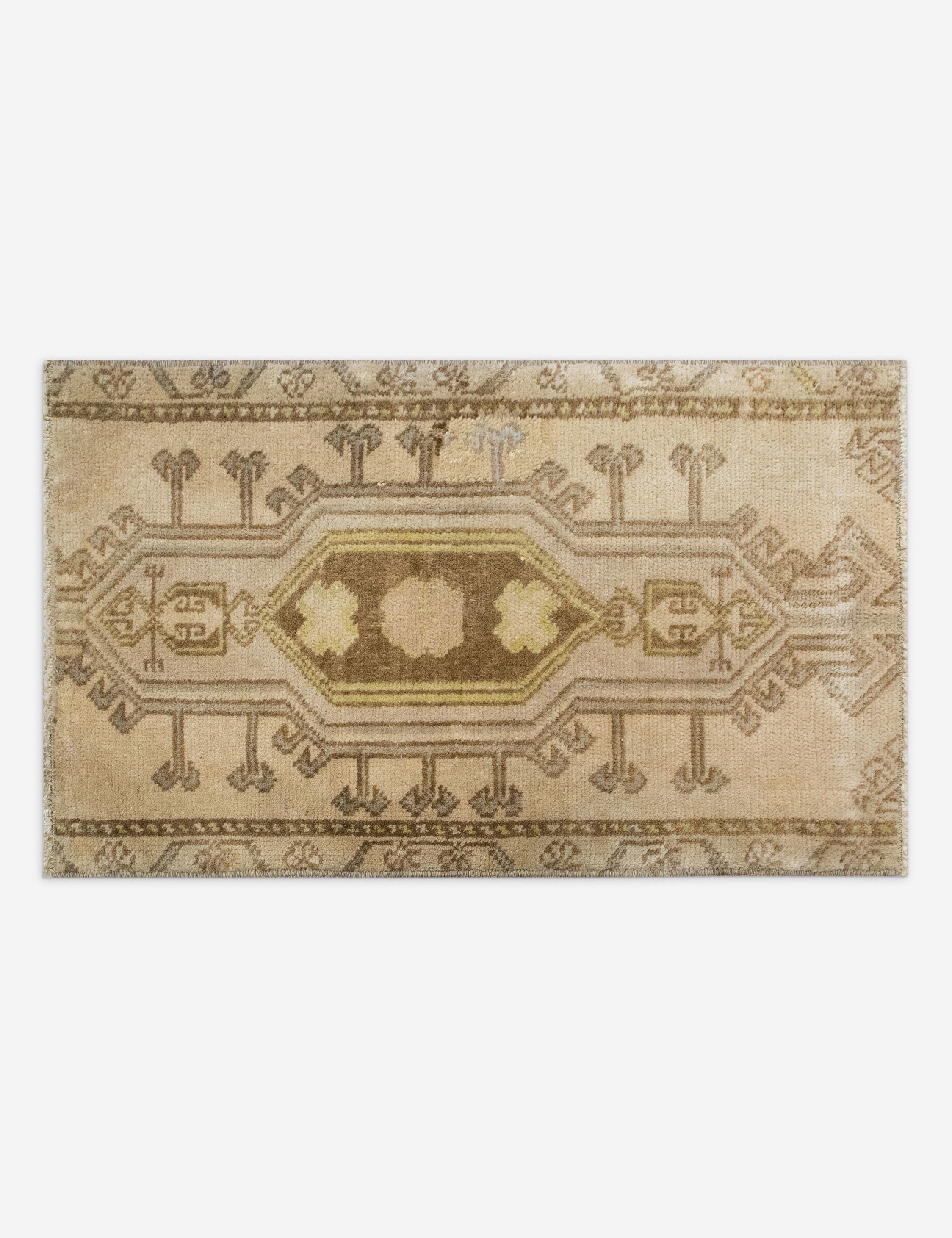 Vintage Turkish Hand-Knotted Wool Mini Rug No. 323, 1'4in x 2'4in