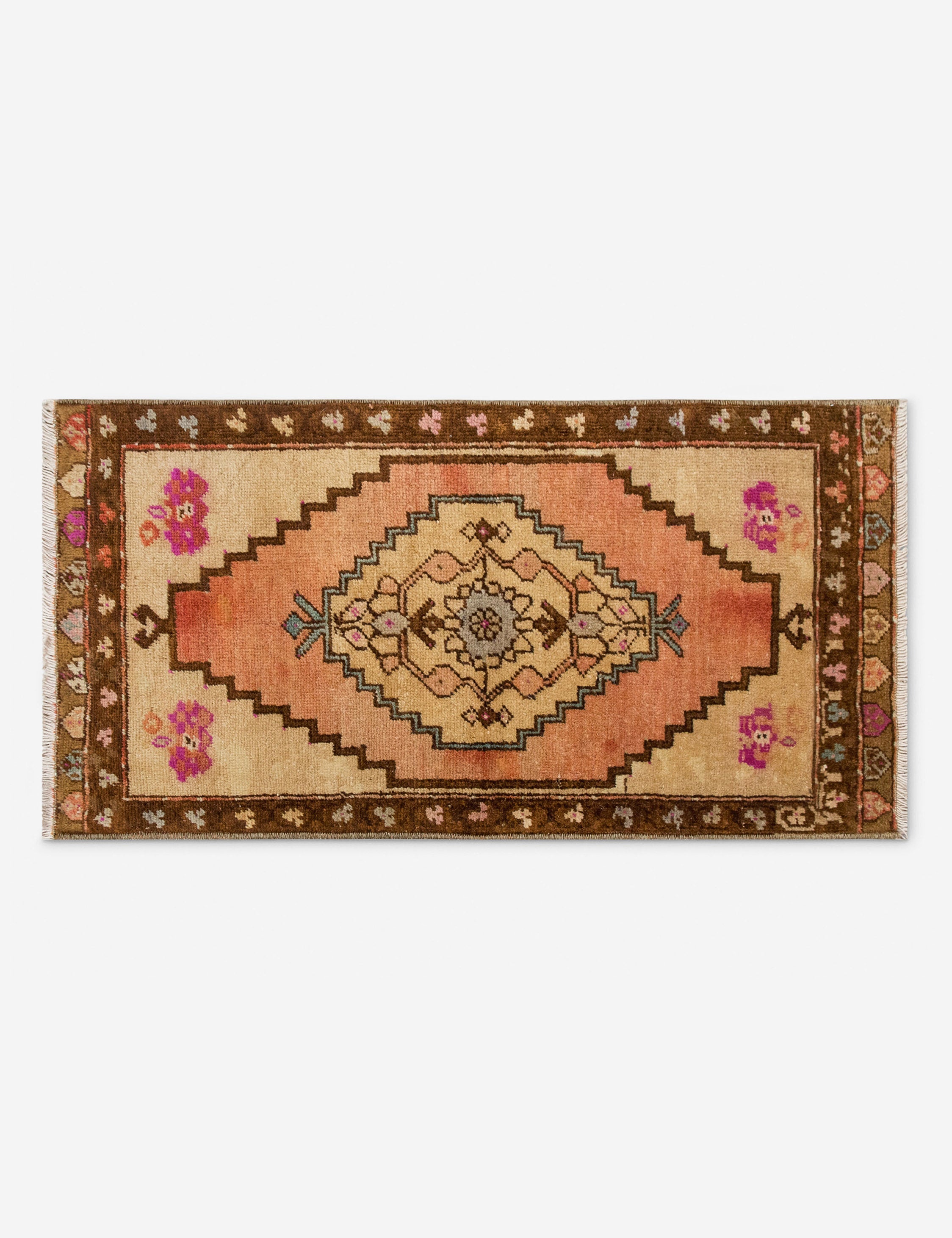 Vintage Turkish Hand-Knotted Wool Mini Rug No. 325, 1'5in x 2'6in