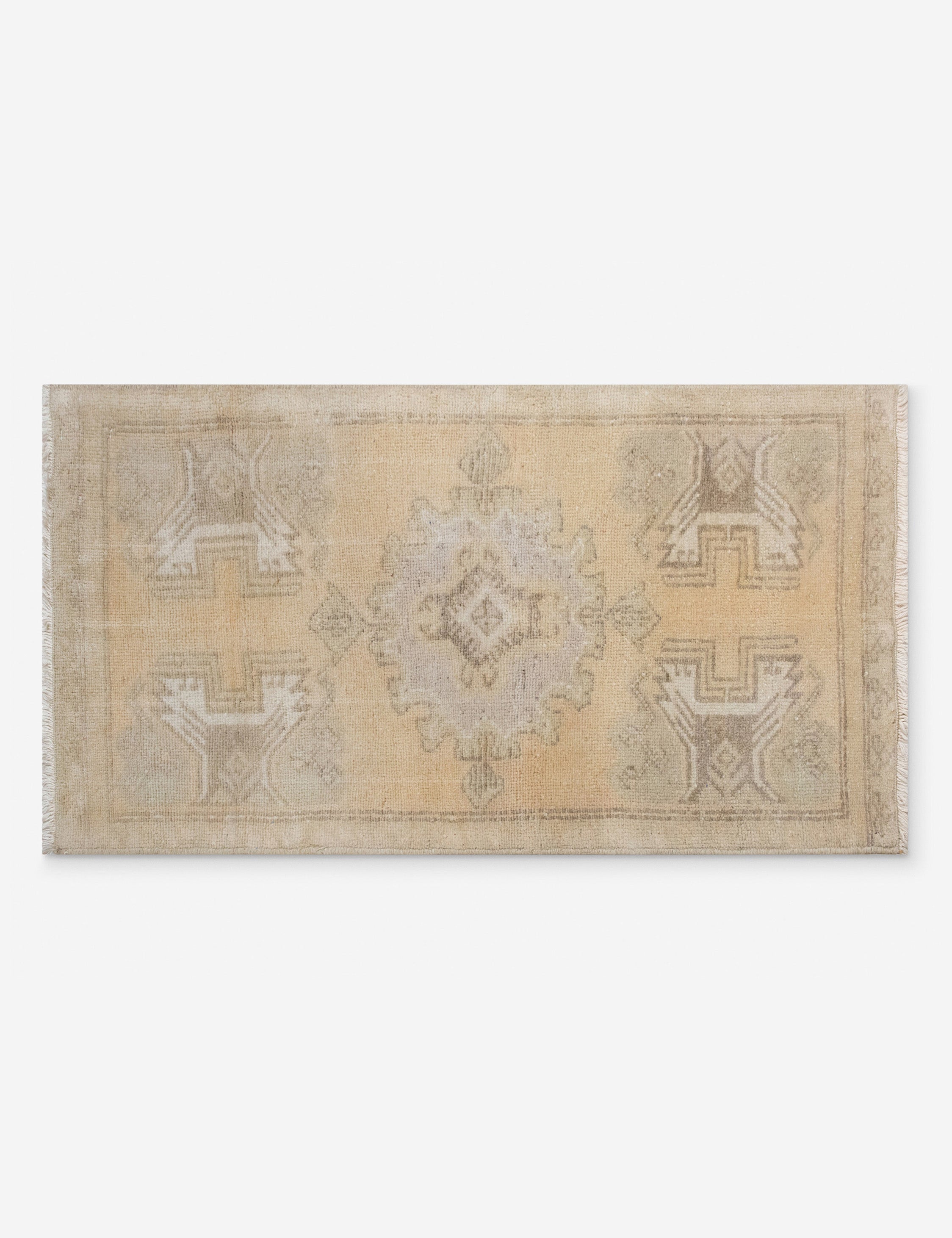 Vintage Turkish Hand-Knotted Wool Mini Rug No. 326, 1'5in x 3'2in