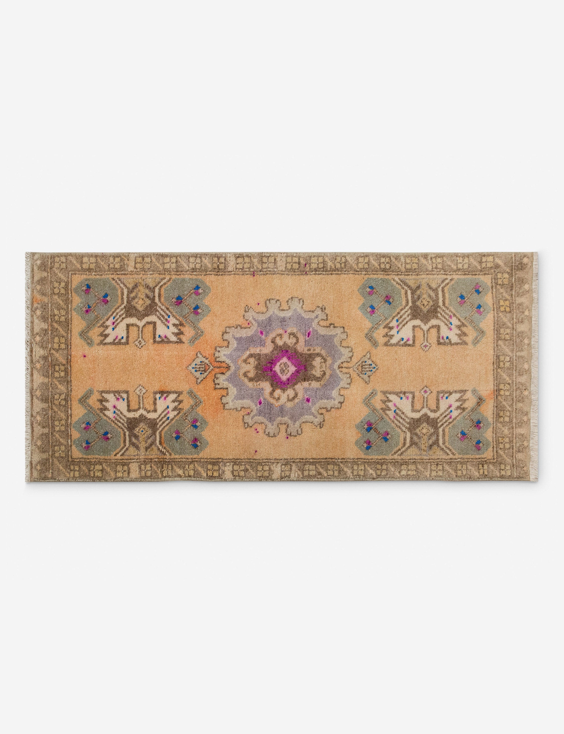 Vintage Turkish Hand-Knotted Wool Mini Rug No. 328, 1'5in x 3'5in