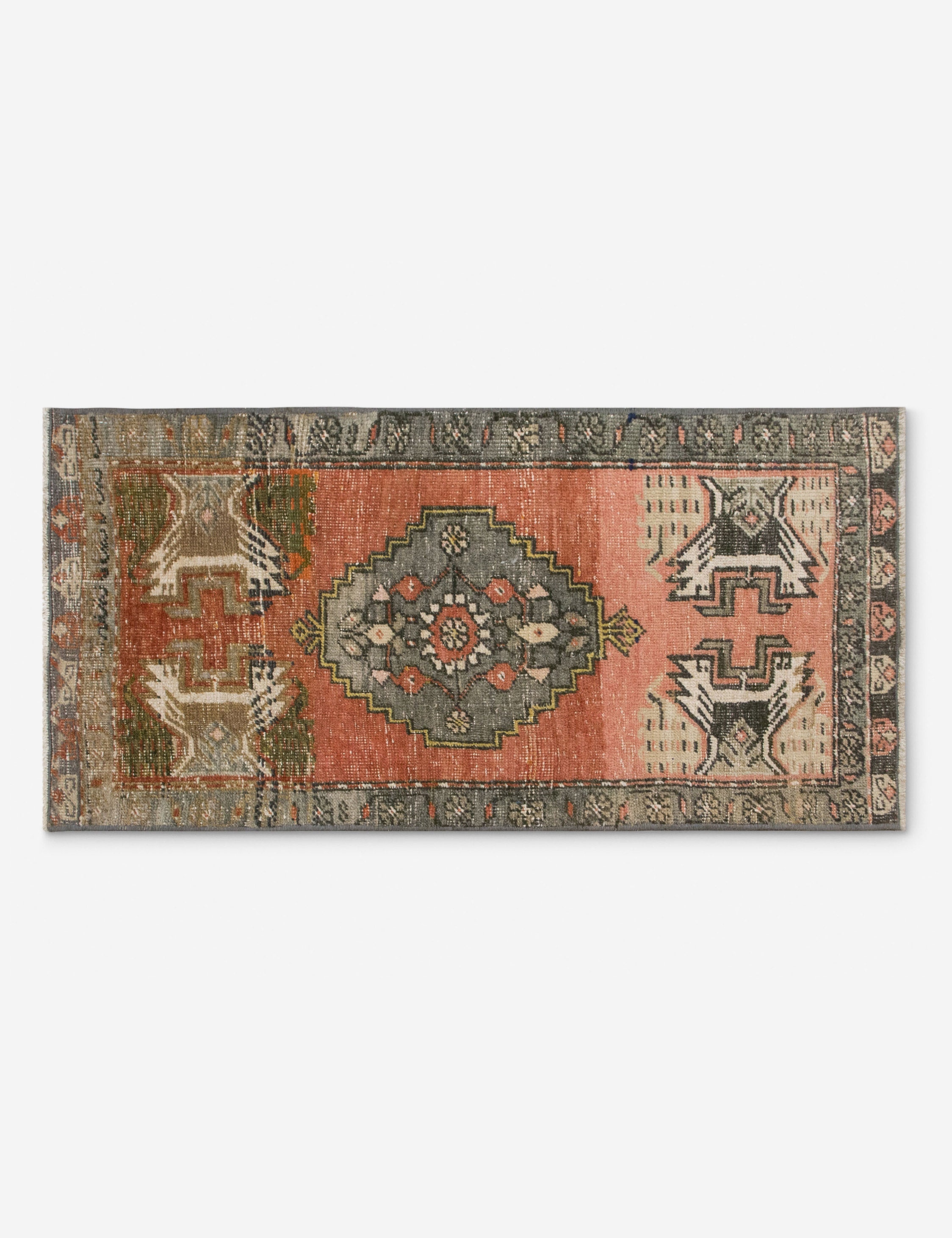 Vintage Turkish Hand-Knotted Wool Mini Rug No. 329, 1'6in x 3'4in