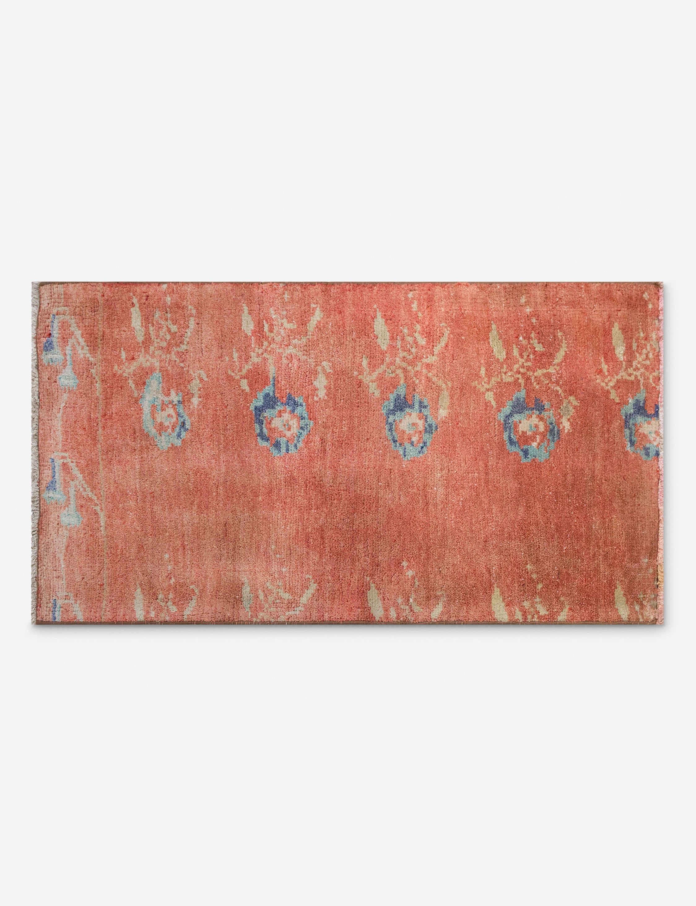 Vintage Turkish Hand-Knotted Wool Mini Rug No. 331, 1'7in x 3'6in