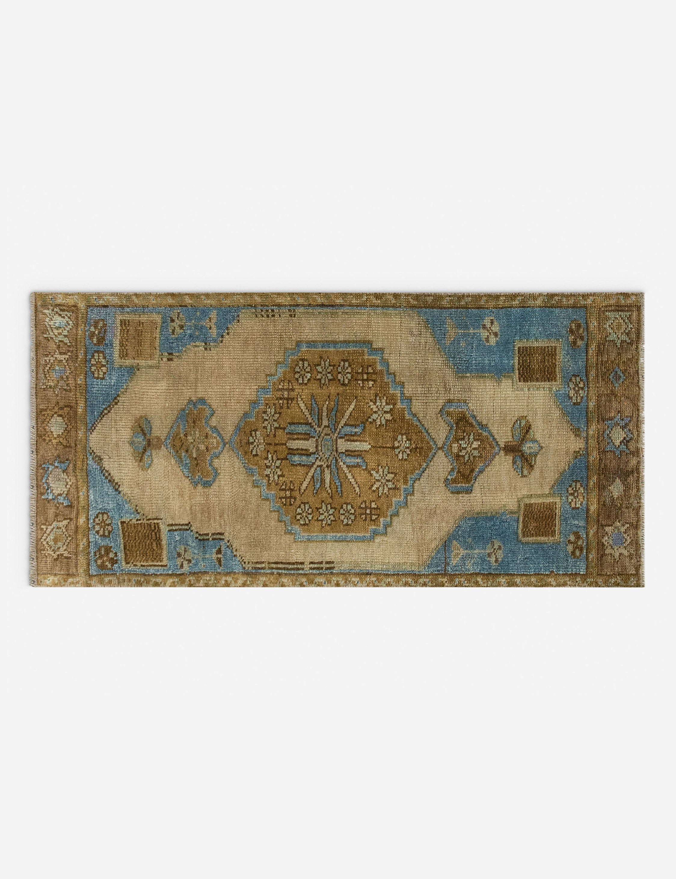 Vintage Turkish Hand-Knotted Wool Mini Rug No. 333, 1'4in x 2'9in