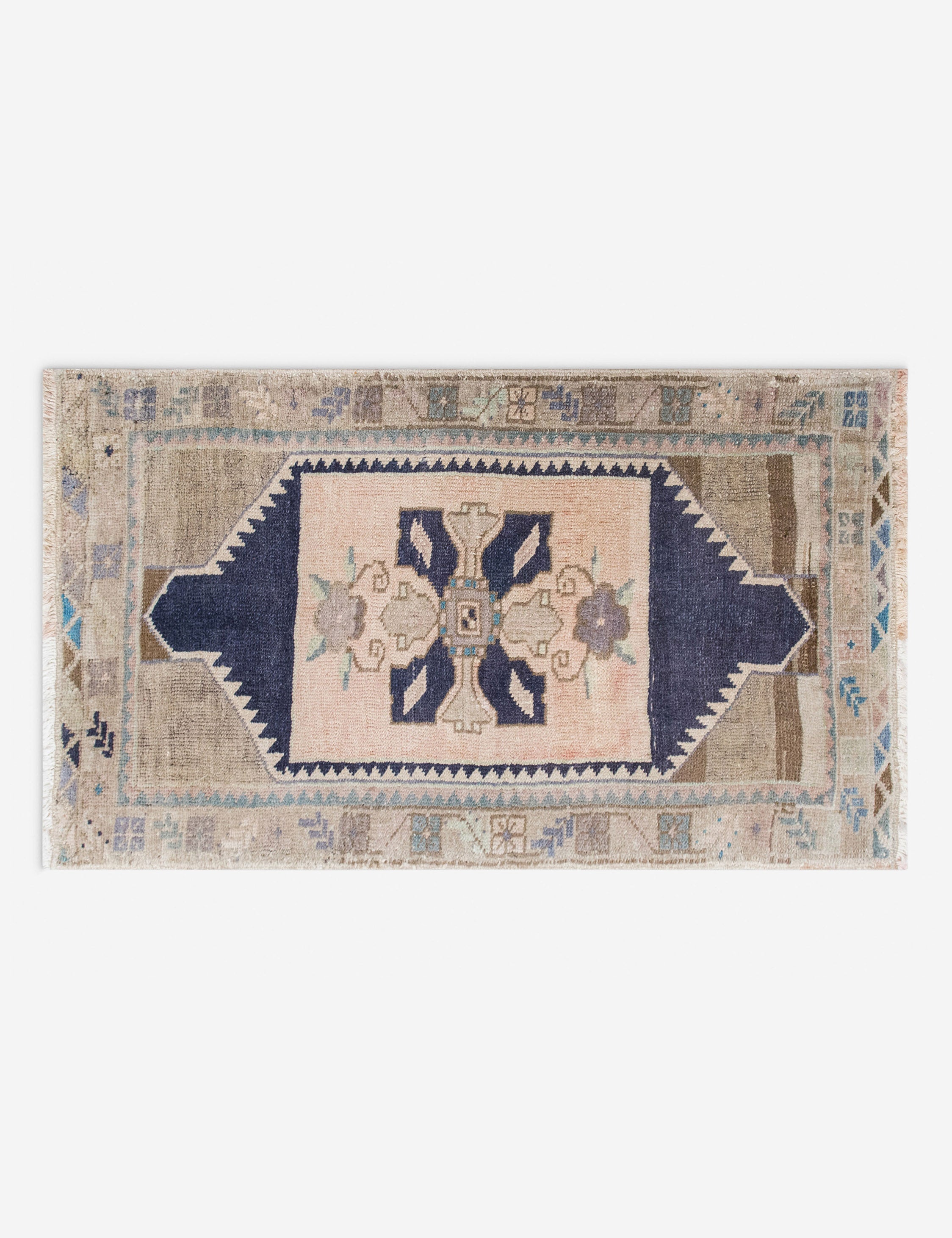 Vintage Turkish Hand-Knotted Wool Mini Rug No. 335, 1'8in x 3'3in
