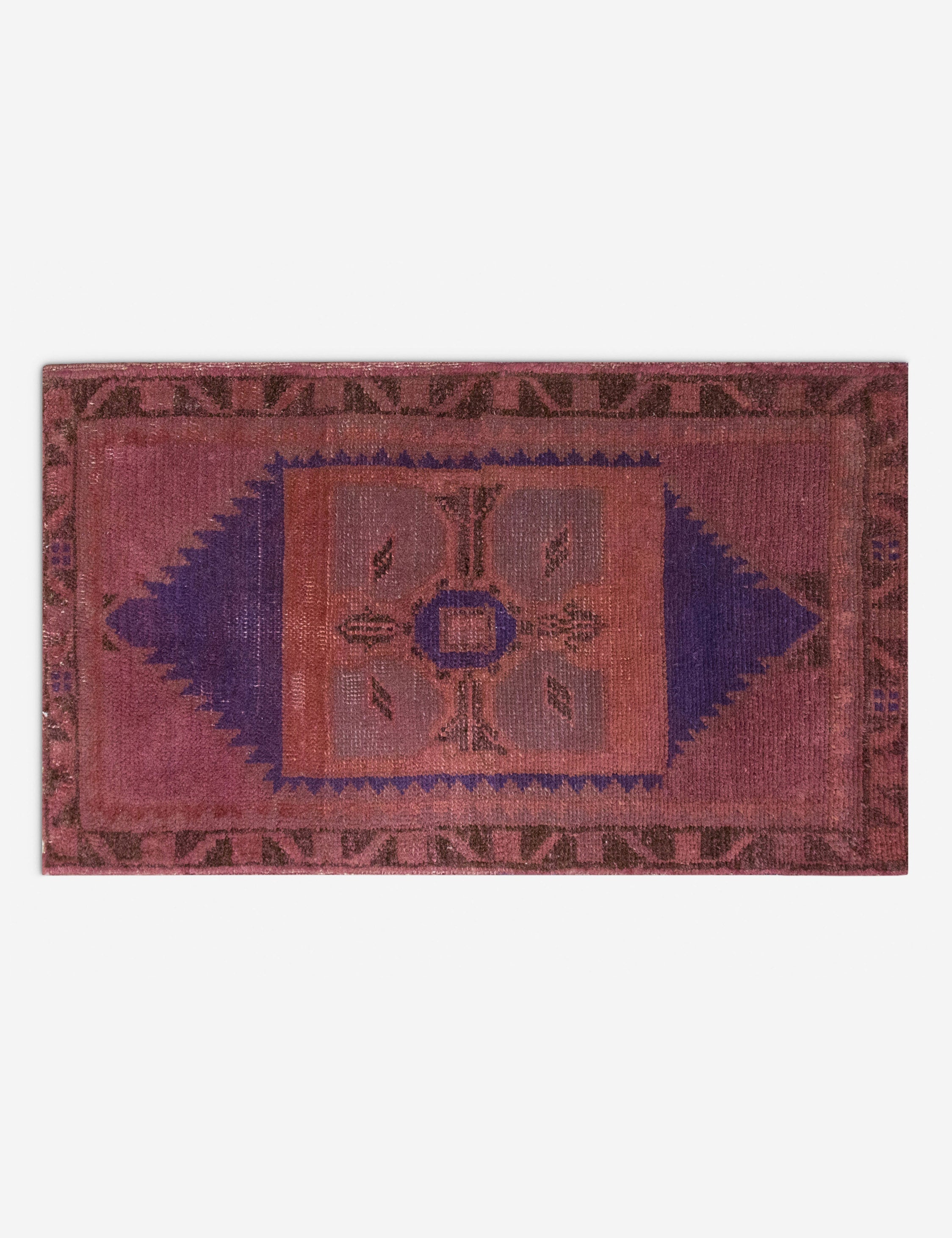 Vintage Turkish Hand-Knotted Wool Mini Rug No. 337, 1'5in x 2'4in
