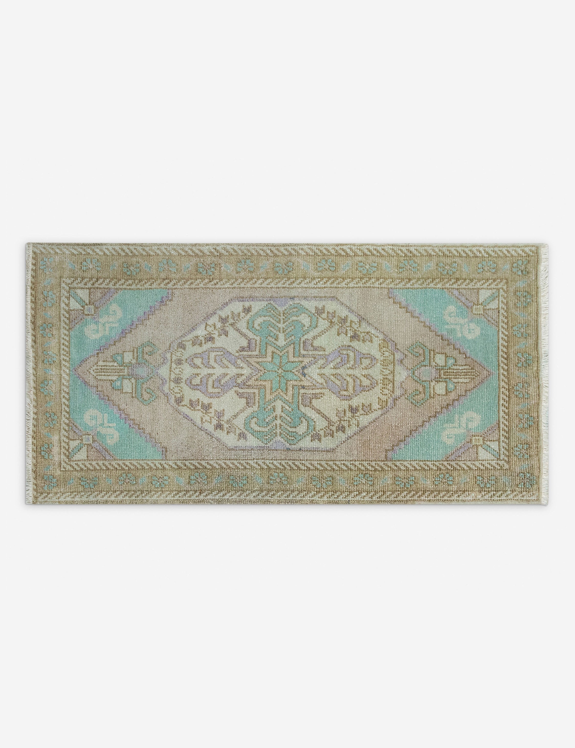 Vintage Turkish Hand-Knotted Wool Mini Rug No. 344, 1'6in x 3'