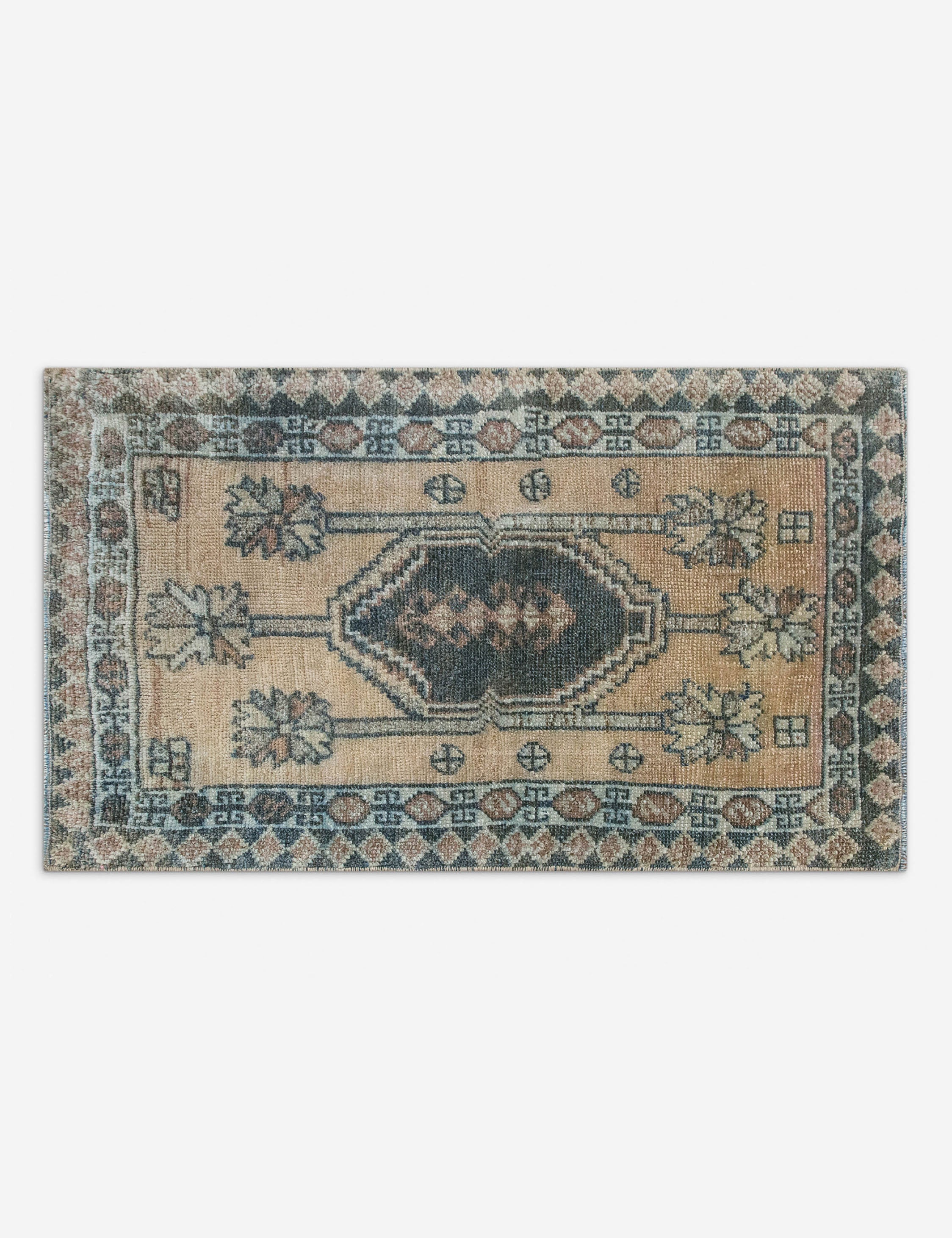 Vintage Turkish Hand-Knotted Wool Mini Rug No. 346, 1'7in x 2'6in