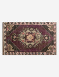 Vintage Turkish Hand-Knotted Wool Mini Rug No. 347, 1'7in x 2'8in