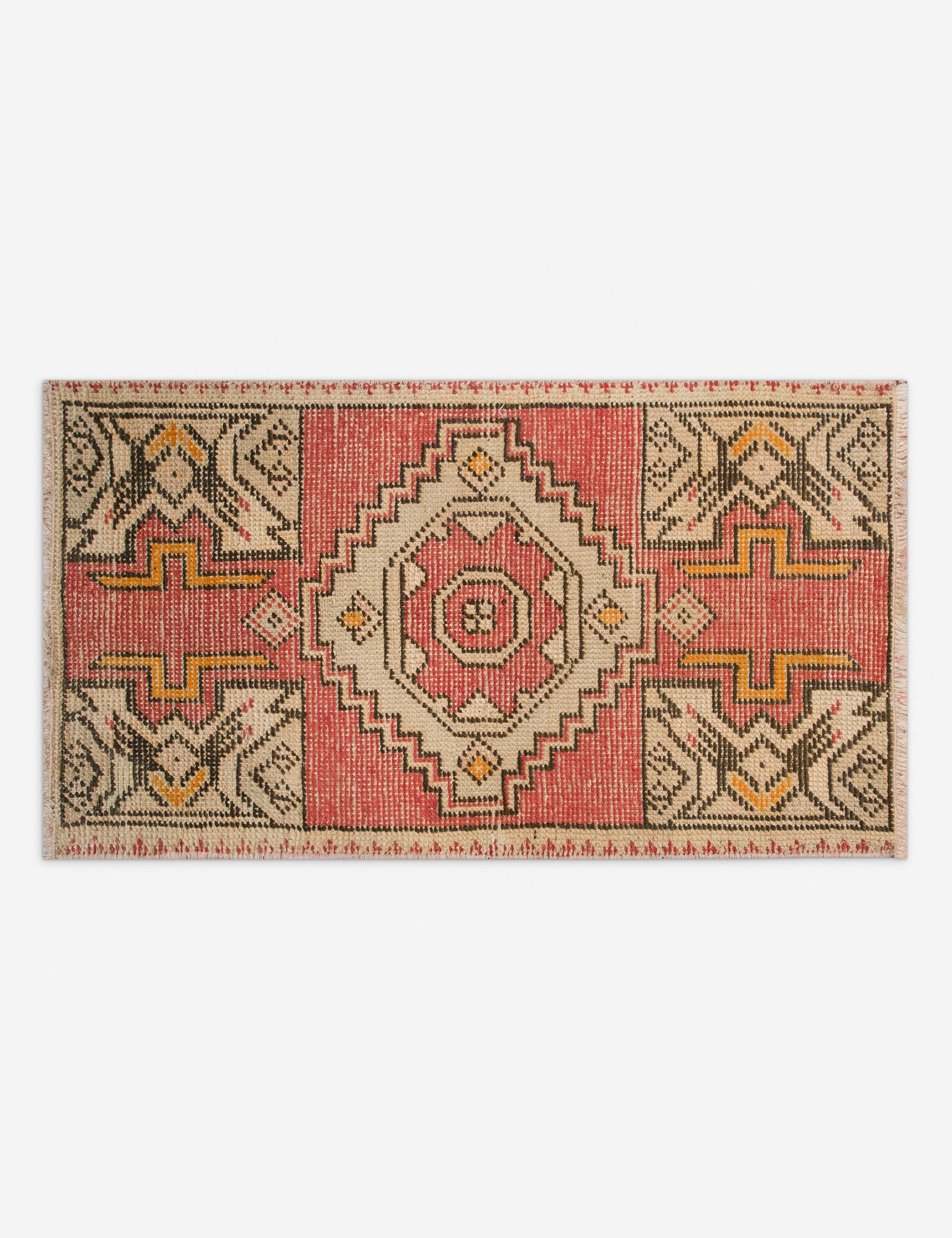 Vintage Turkish Hand-Knotted Wool Mini Rug No. 350, 1'6in x 3'