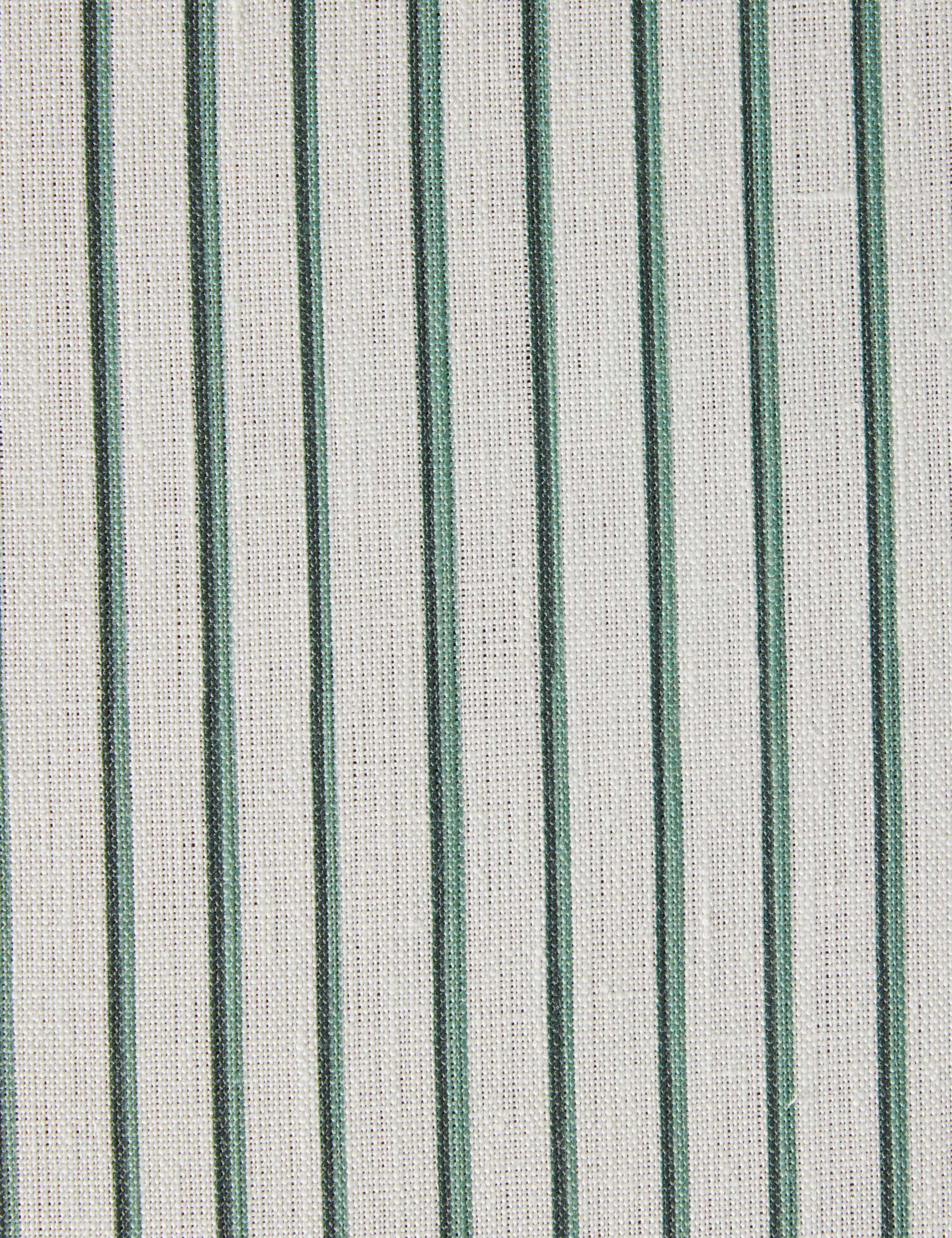 Almo Linen Fabric Swatch by Annie Coop, Green and White