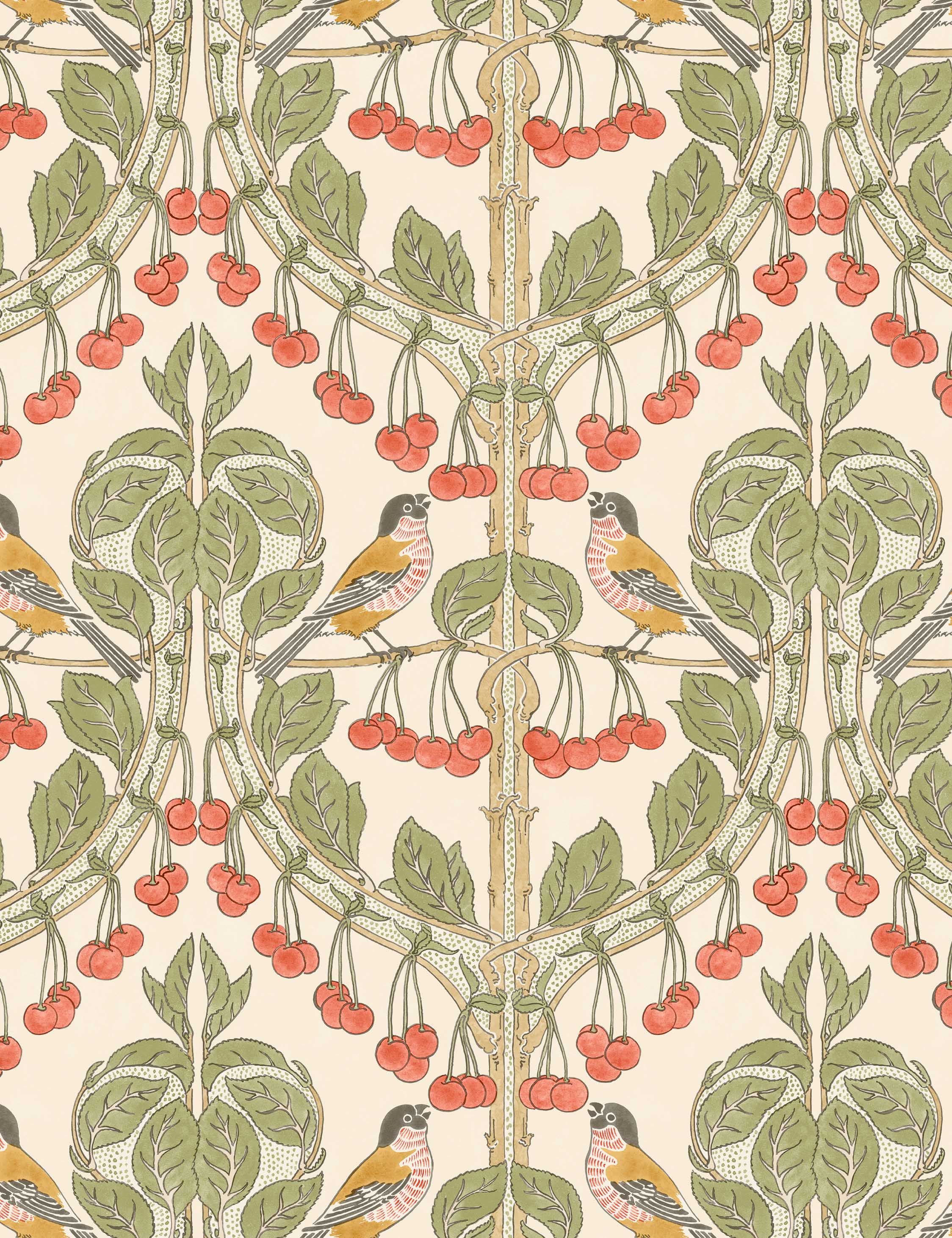 Linfield Wallpaper Swatch, Red and Green