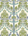 Linfield Wallpaper Swatch, Green and blue