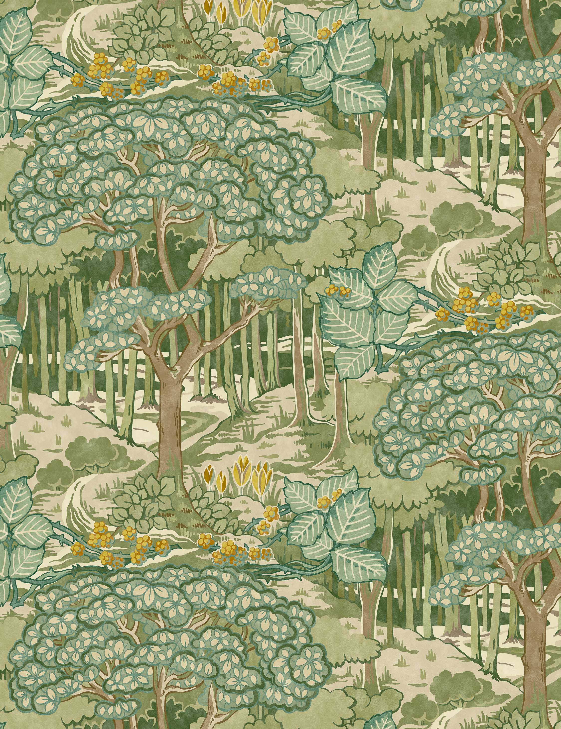 Lorelle Wallpaper Swatch, Green